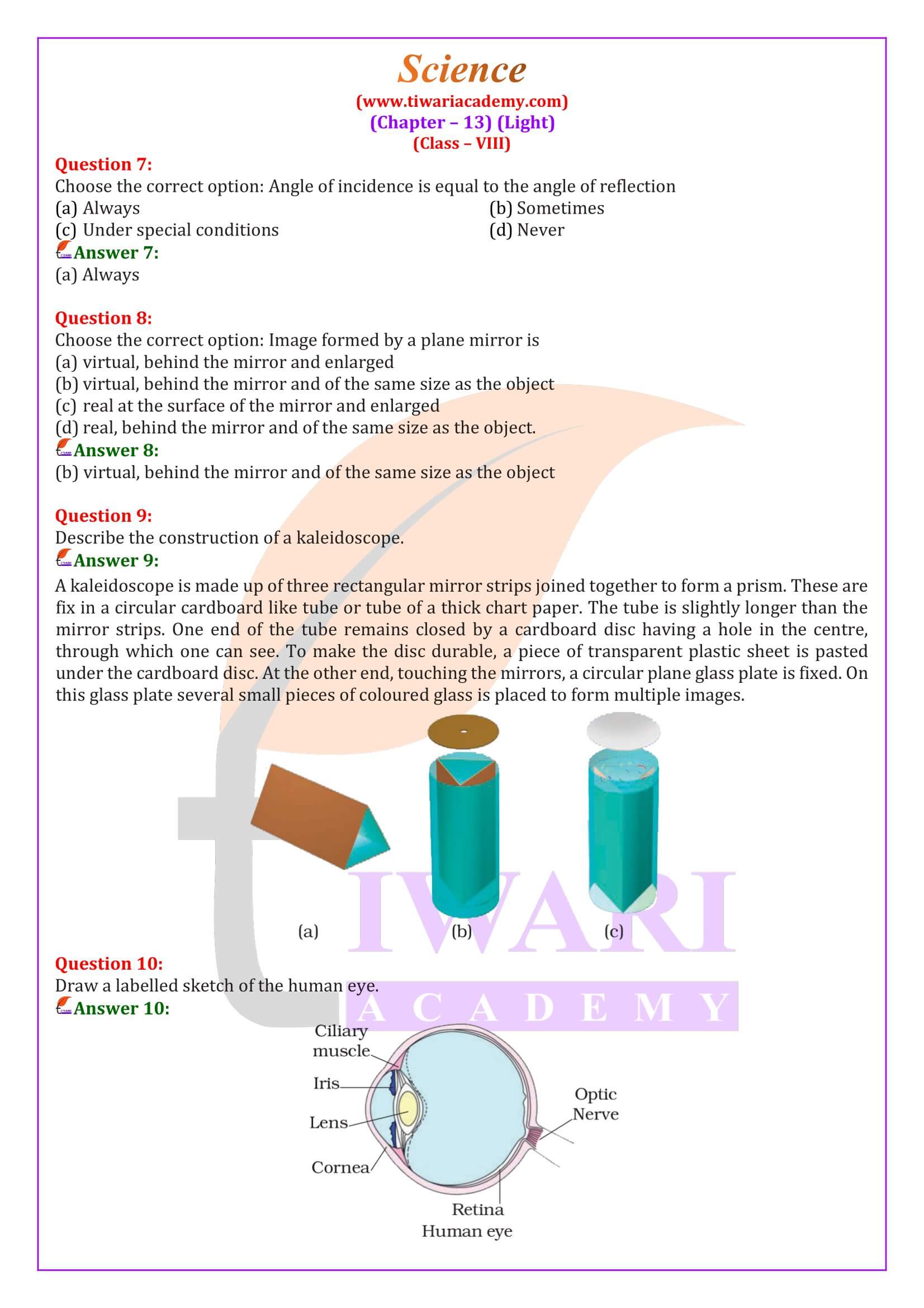 NCERT Solutions for Class 8 Science Chapter 13 updated