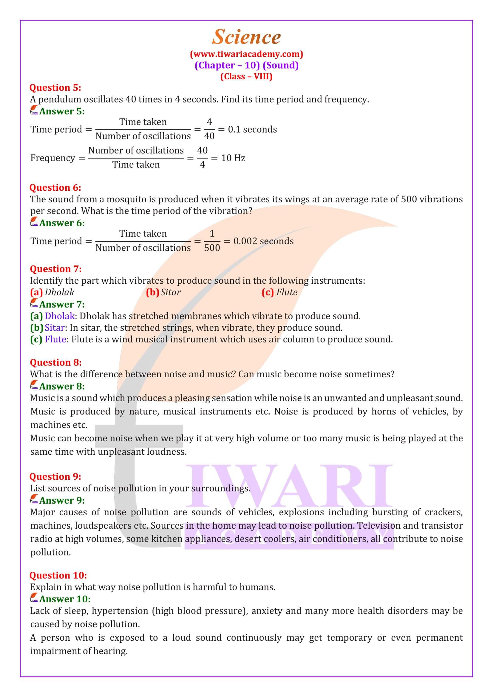 Class 8 Science Chapter 10