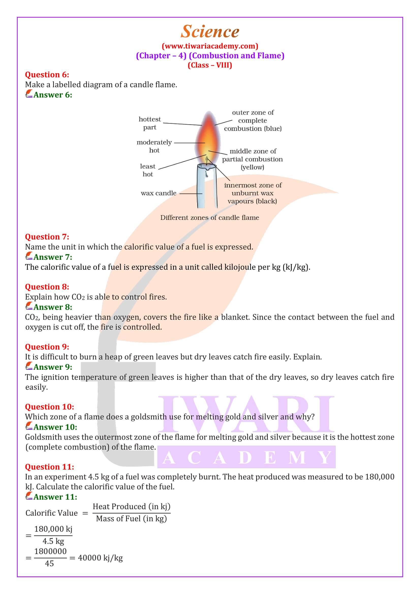 NCERT Solutions for Class 8 Science Chapter 4 Question Answers