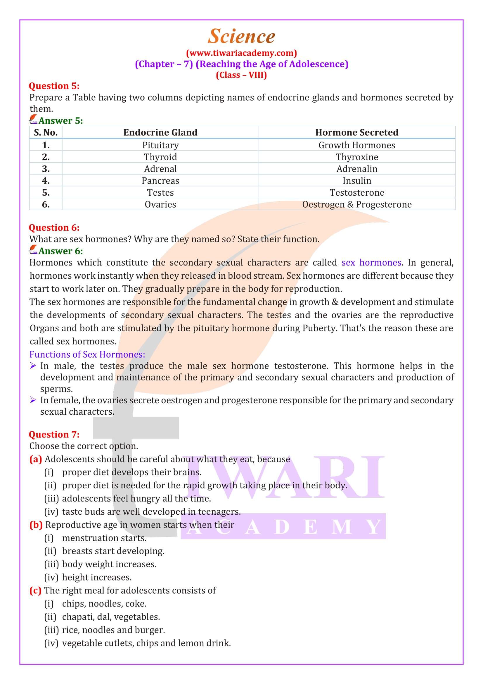 NCERT Solutions for Class 8 Science Chapter 7 in English Medium