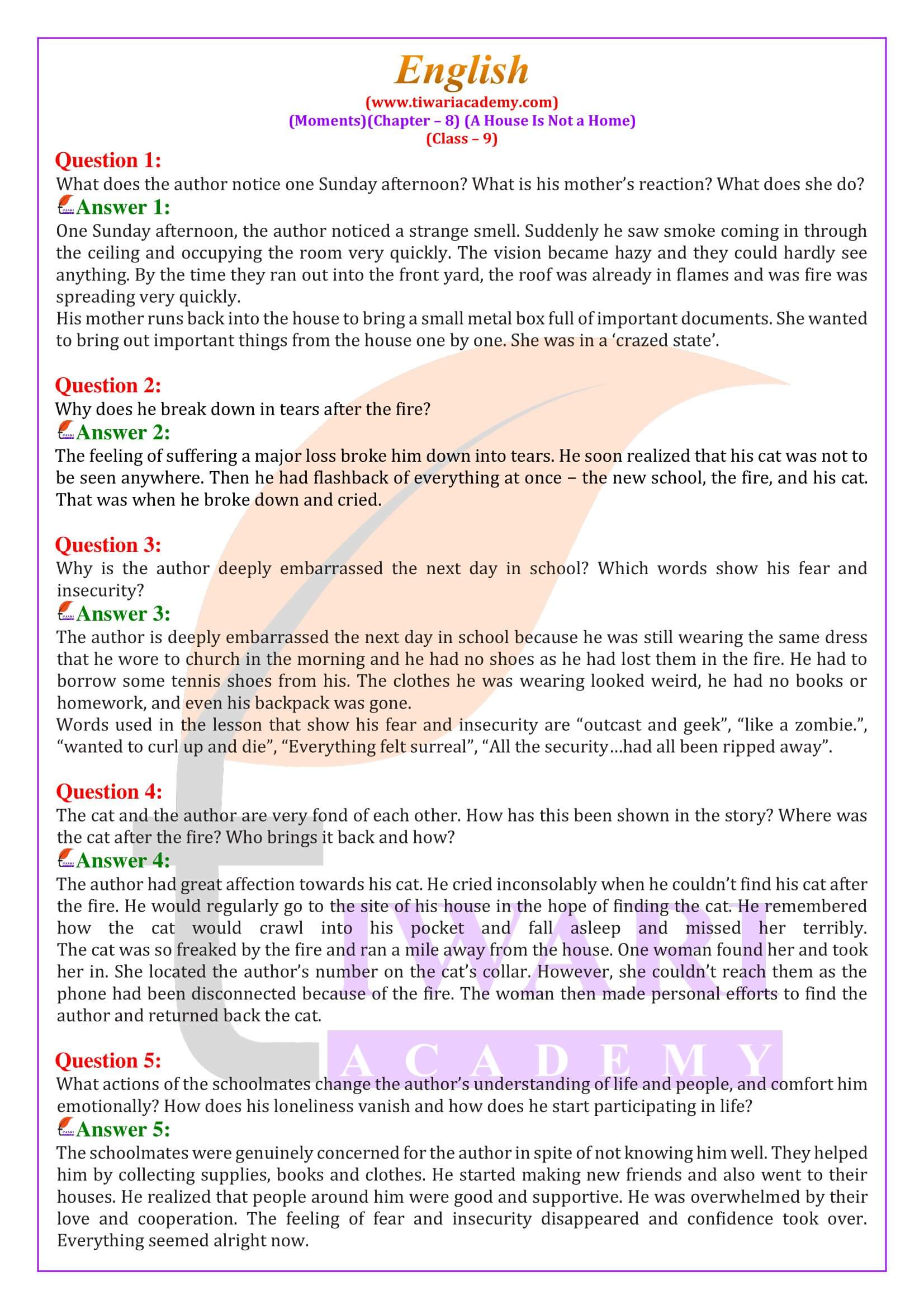 Ncert Solutions For Class 9 English Moments Chapter 10 The Beggar