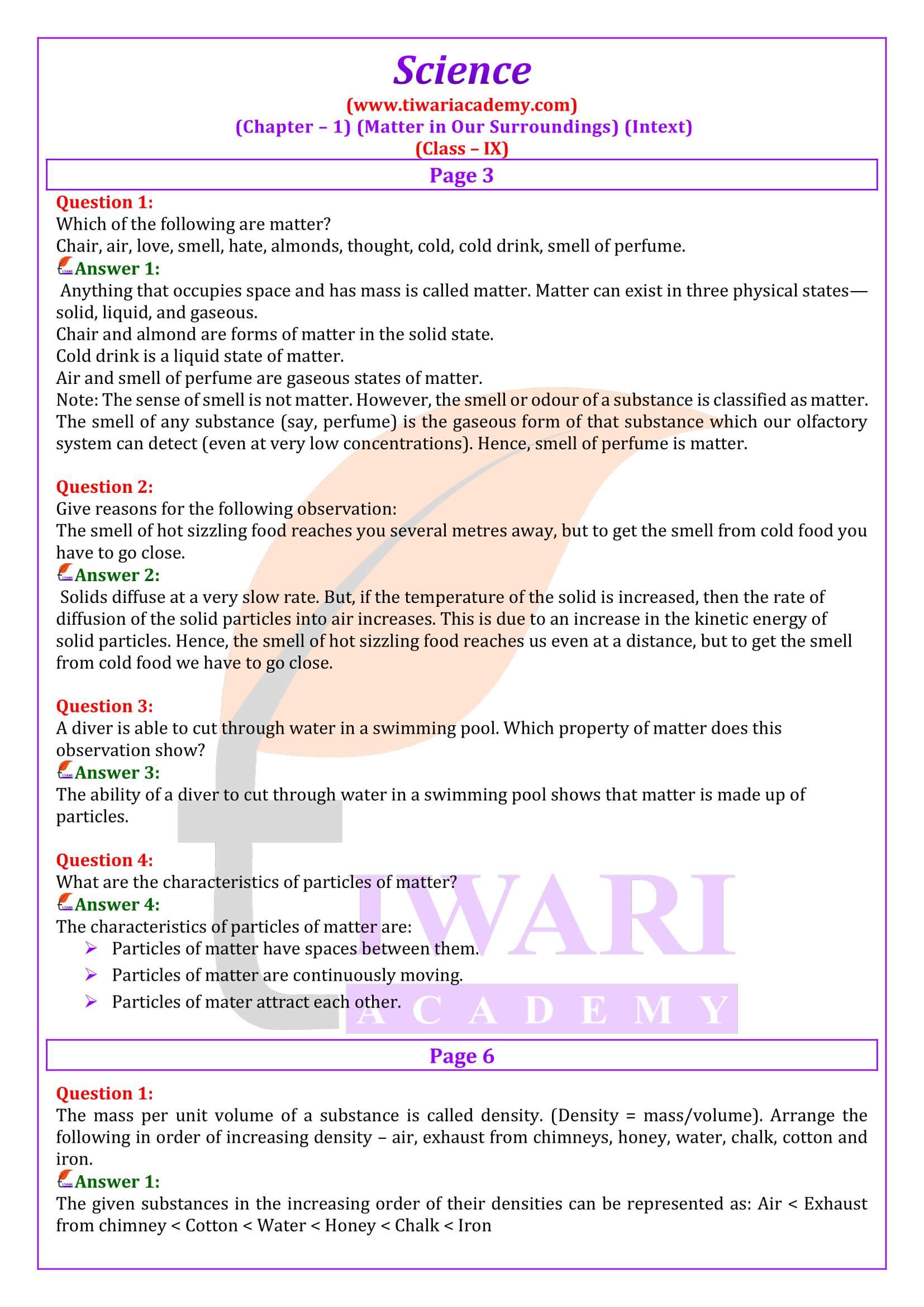 assignment for 9th class science