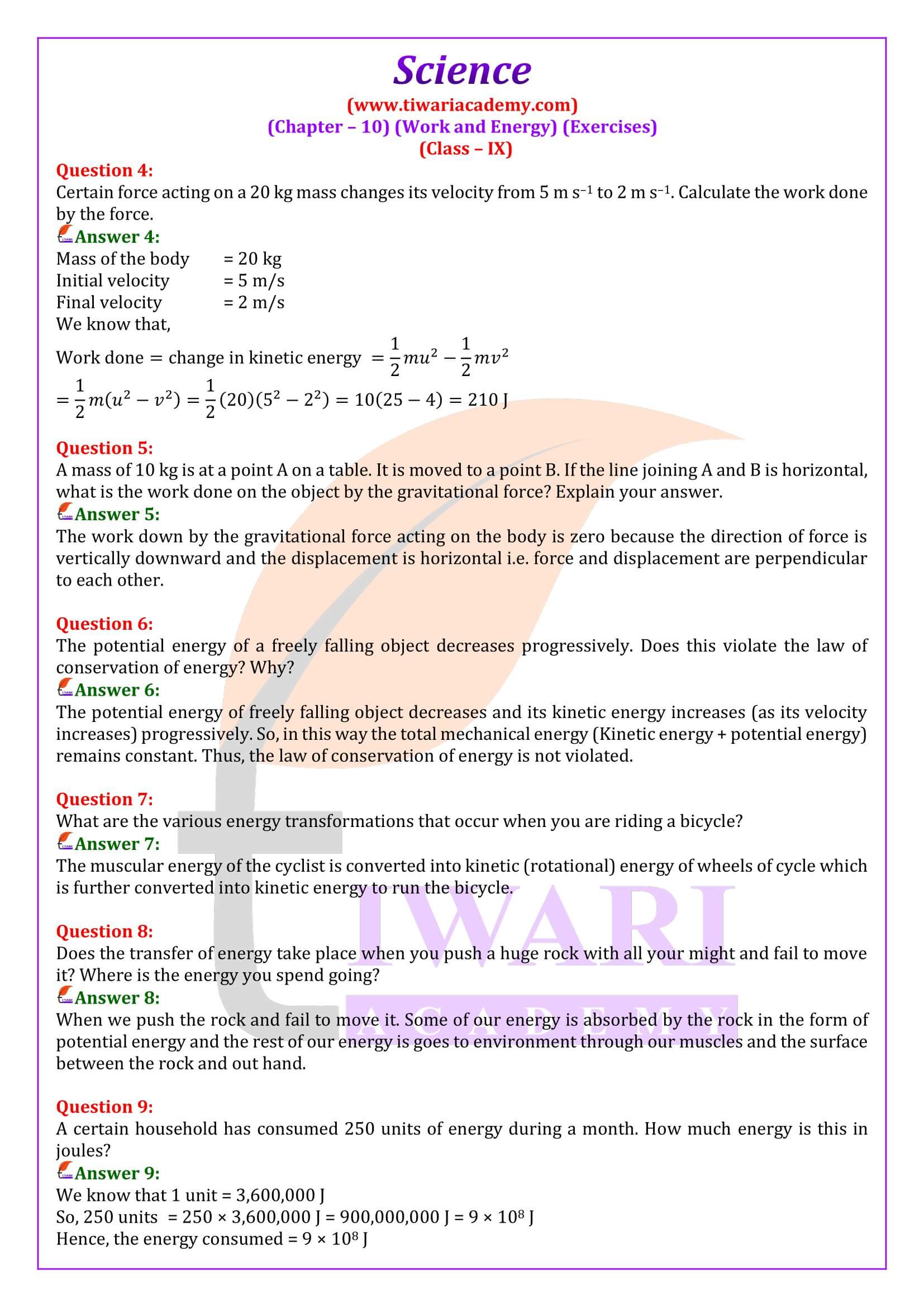 NCERT Solutions for Class 9 Science Chapter 10