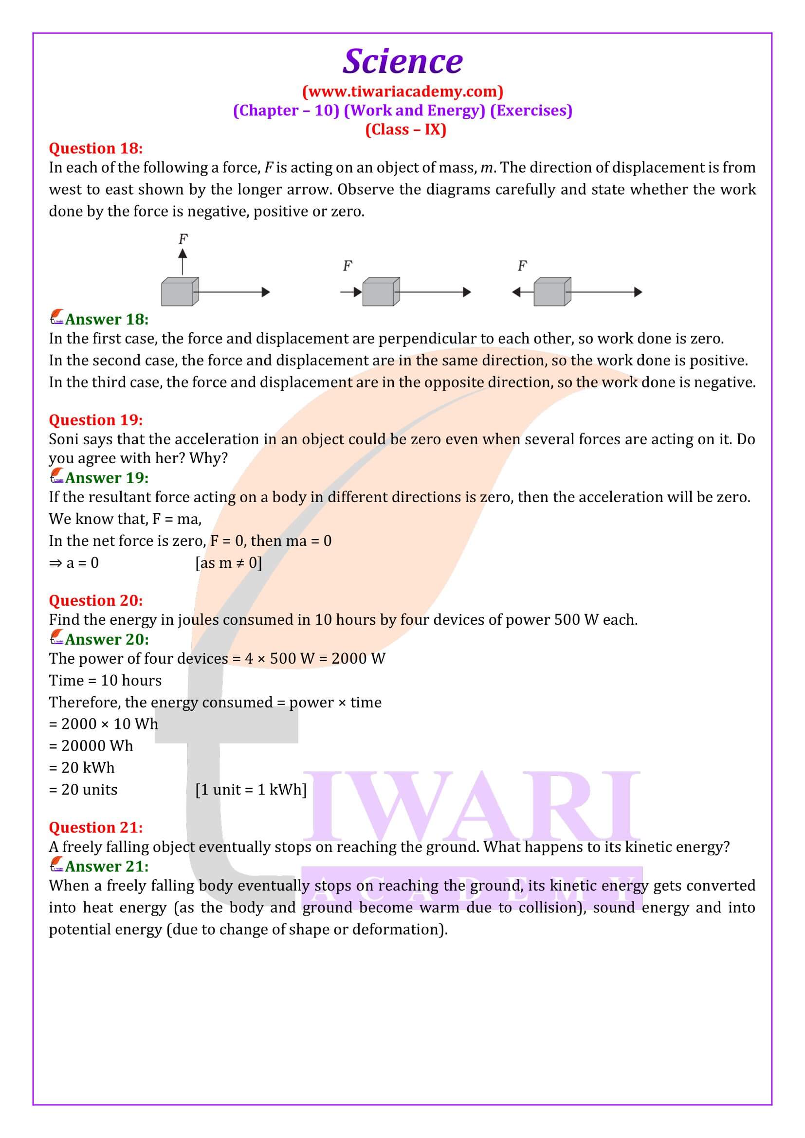 NCERT Solutions for Class 9 Science Chapter 10 in English Medium