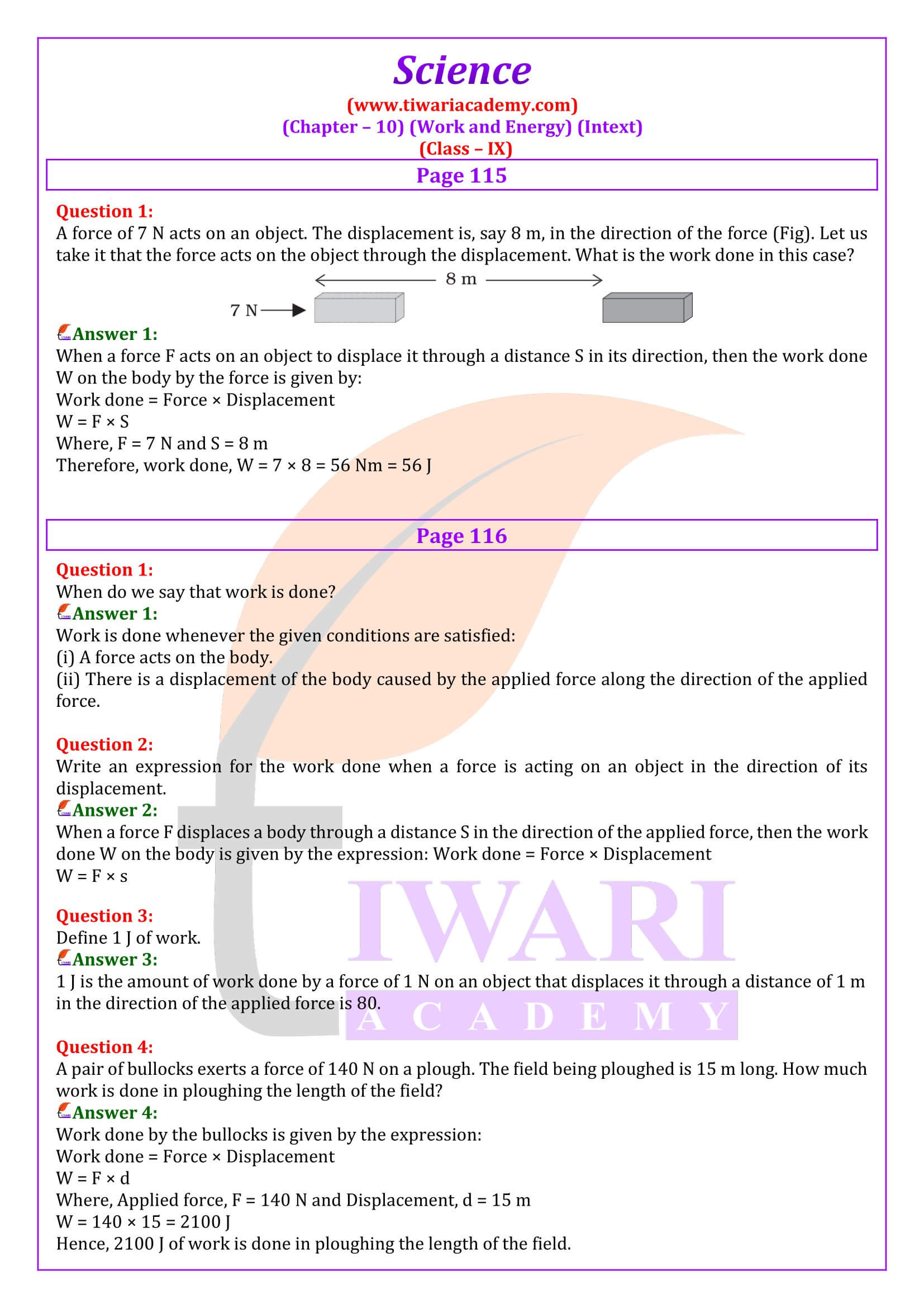 NCERT Solutions for Class 9 Science Chapter 10 Intext Questions