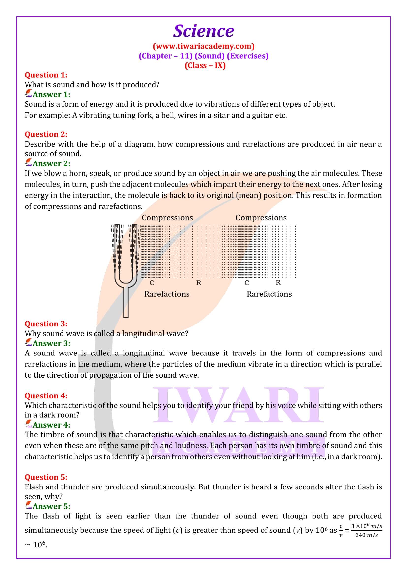 Class 9 Science Chapter 11 Sound