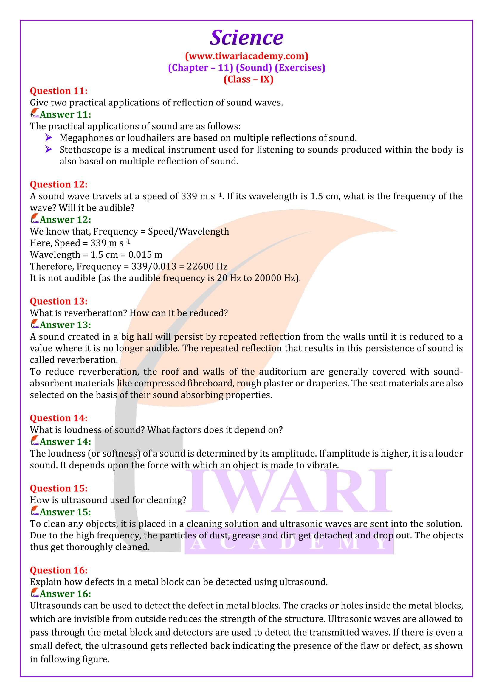 NCERT Solutions for Class 9 Science Chapter 11 in English Medium