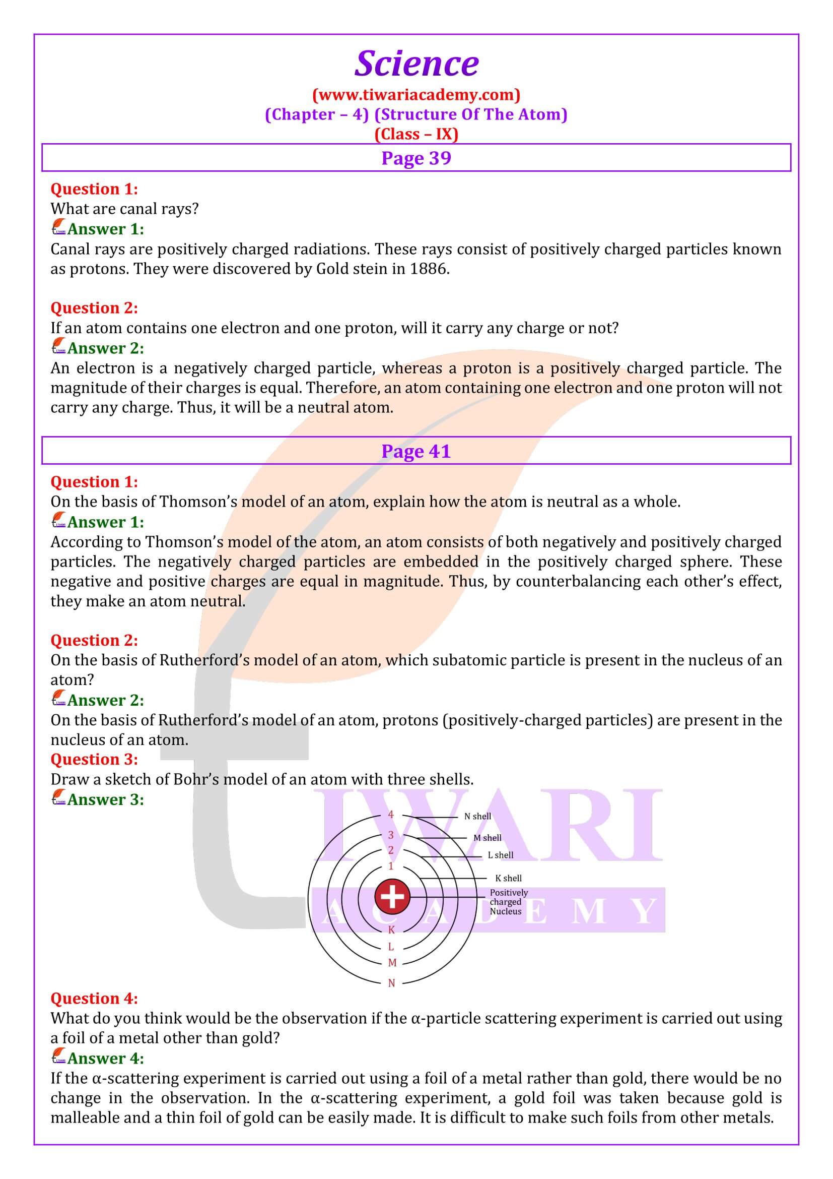 NCERT Solutions for Class 9 Science Chapter 4 Intext Questions