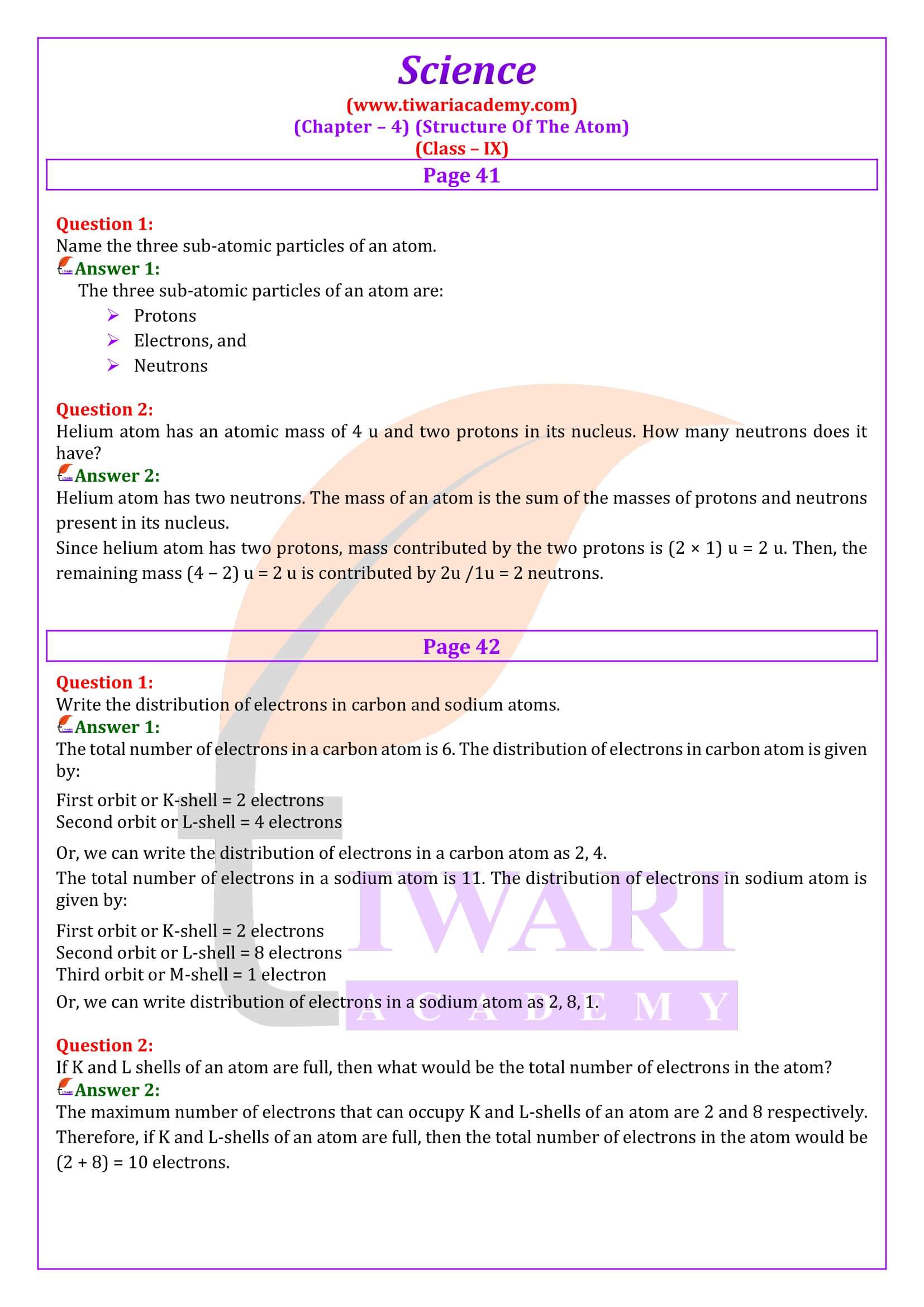 Class 9 Science Chapter 4