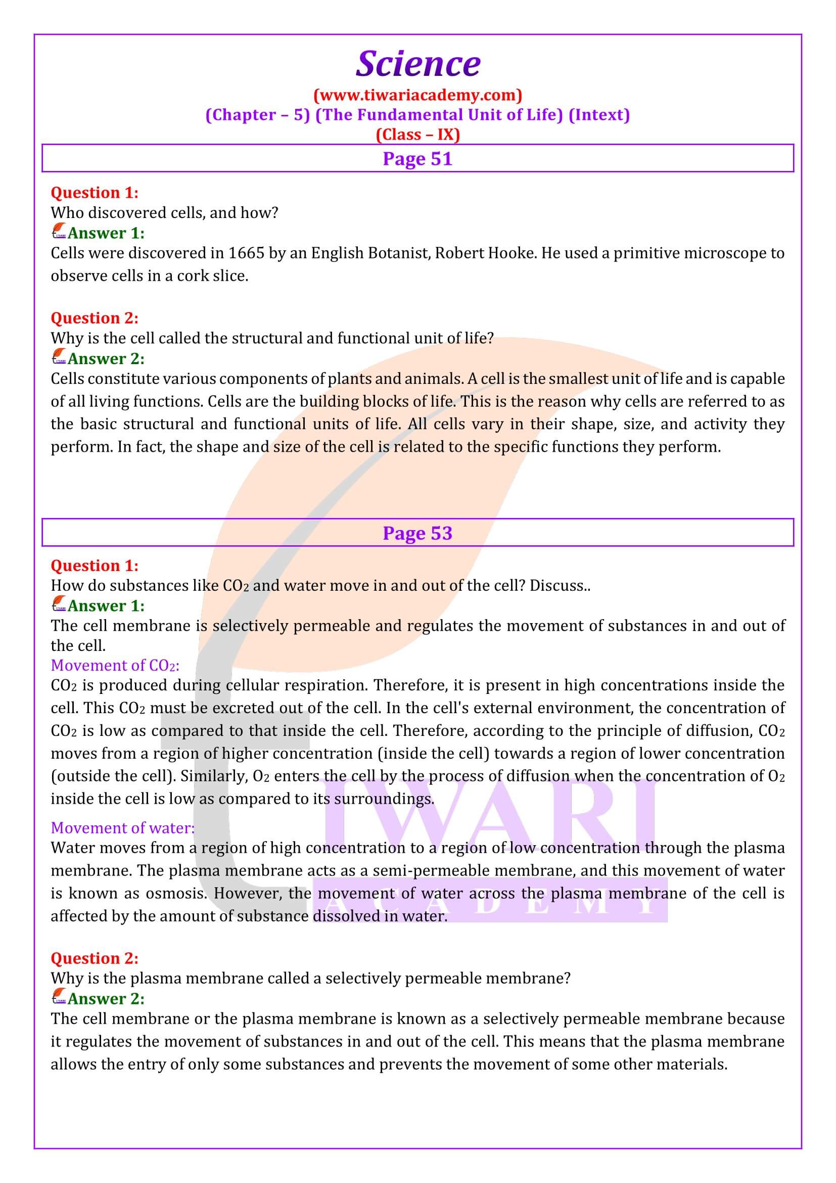 NCERT Solutions for Class 9 Science Chapter 5 Intext Questions