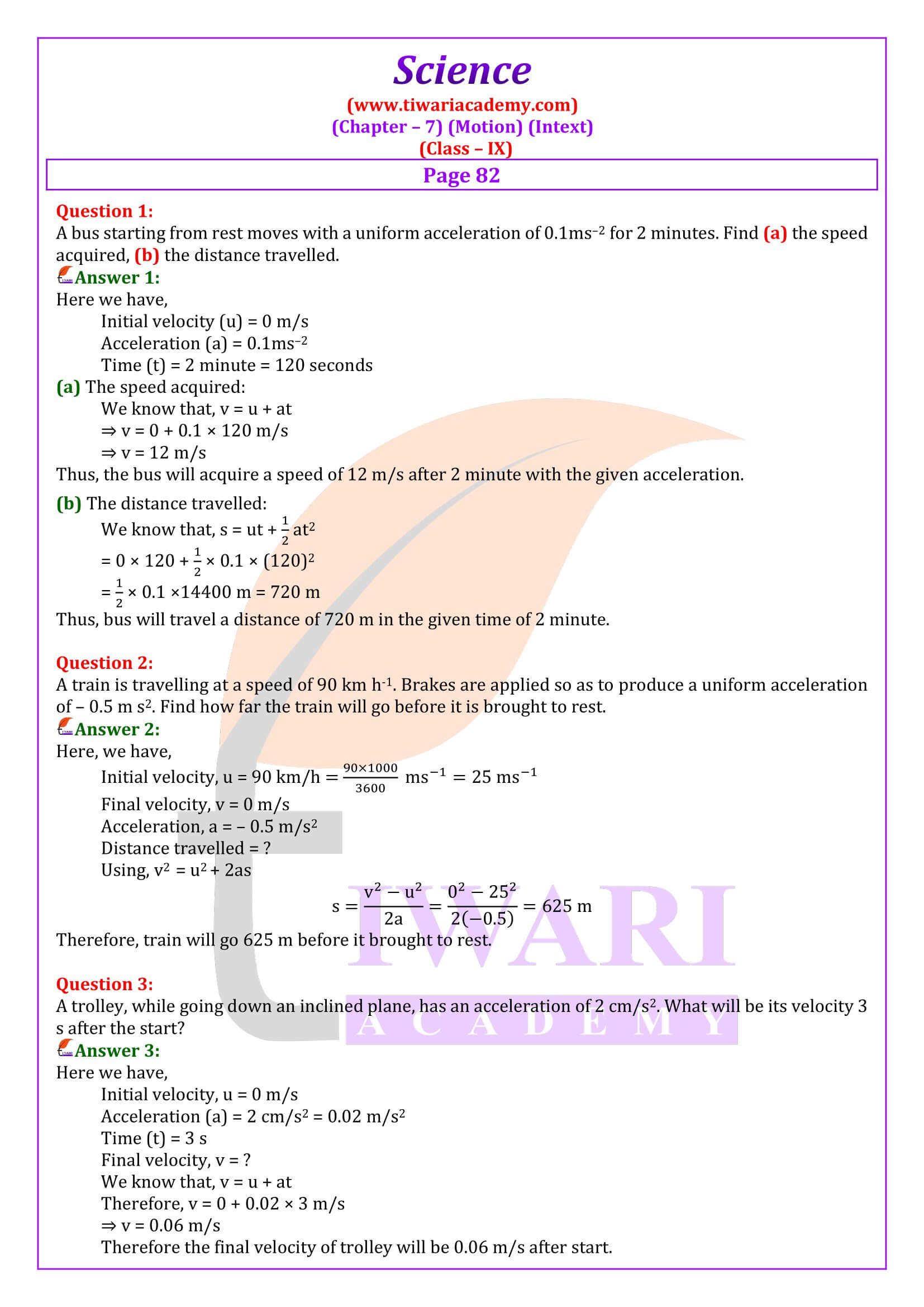 Class 9 Science Chapter 7 Question Answers