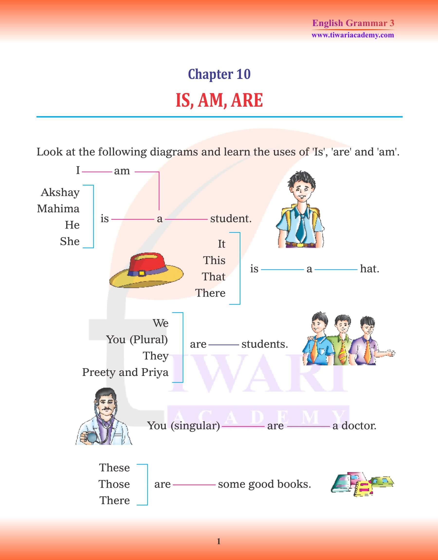 Class 3 English Grammar Chapter 10 Is, Am, Are