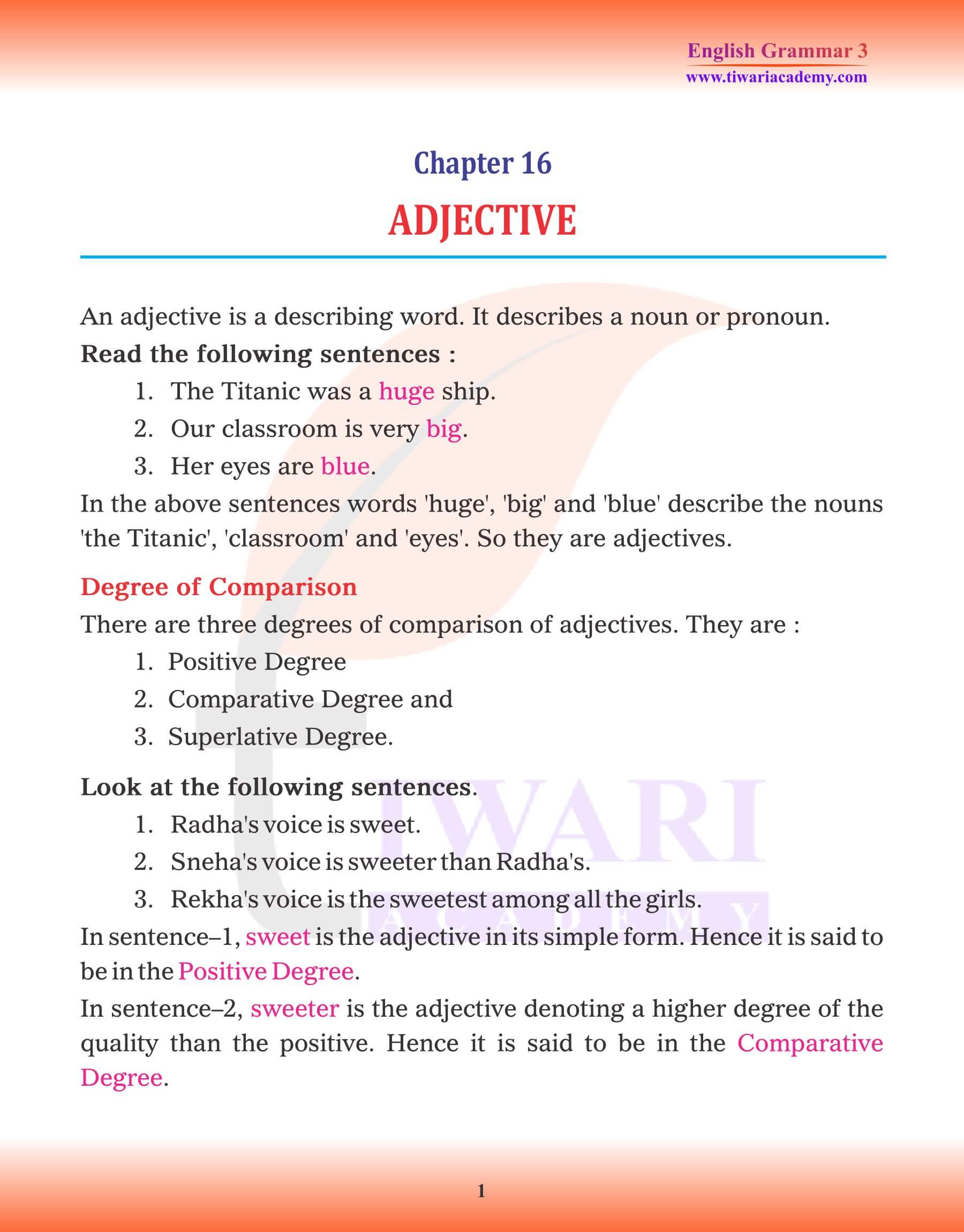 Class 3 English Grammar Adjective