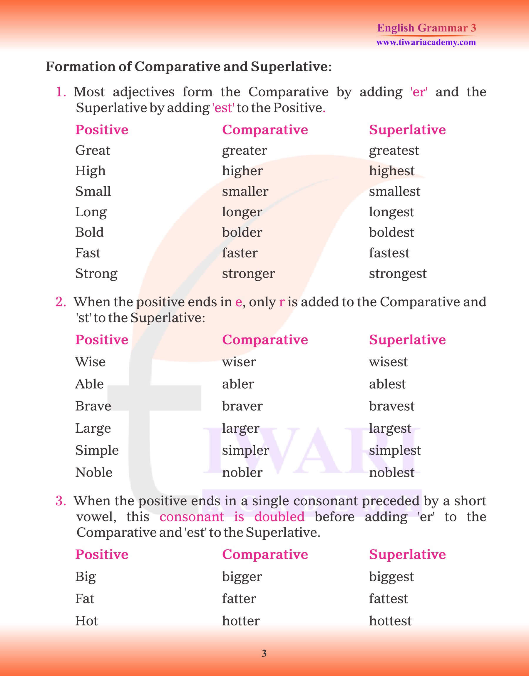 Class 3 English Grammar kinds of Adjective