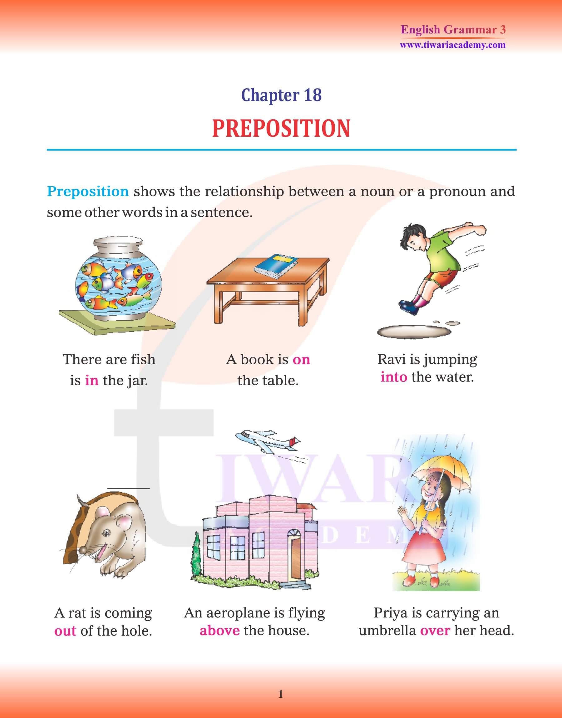 Class 3 English Grammar Preposition