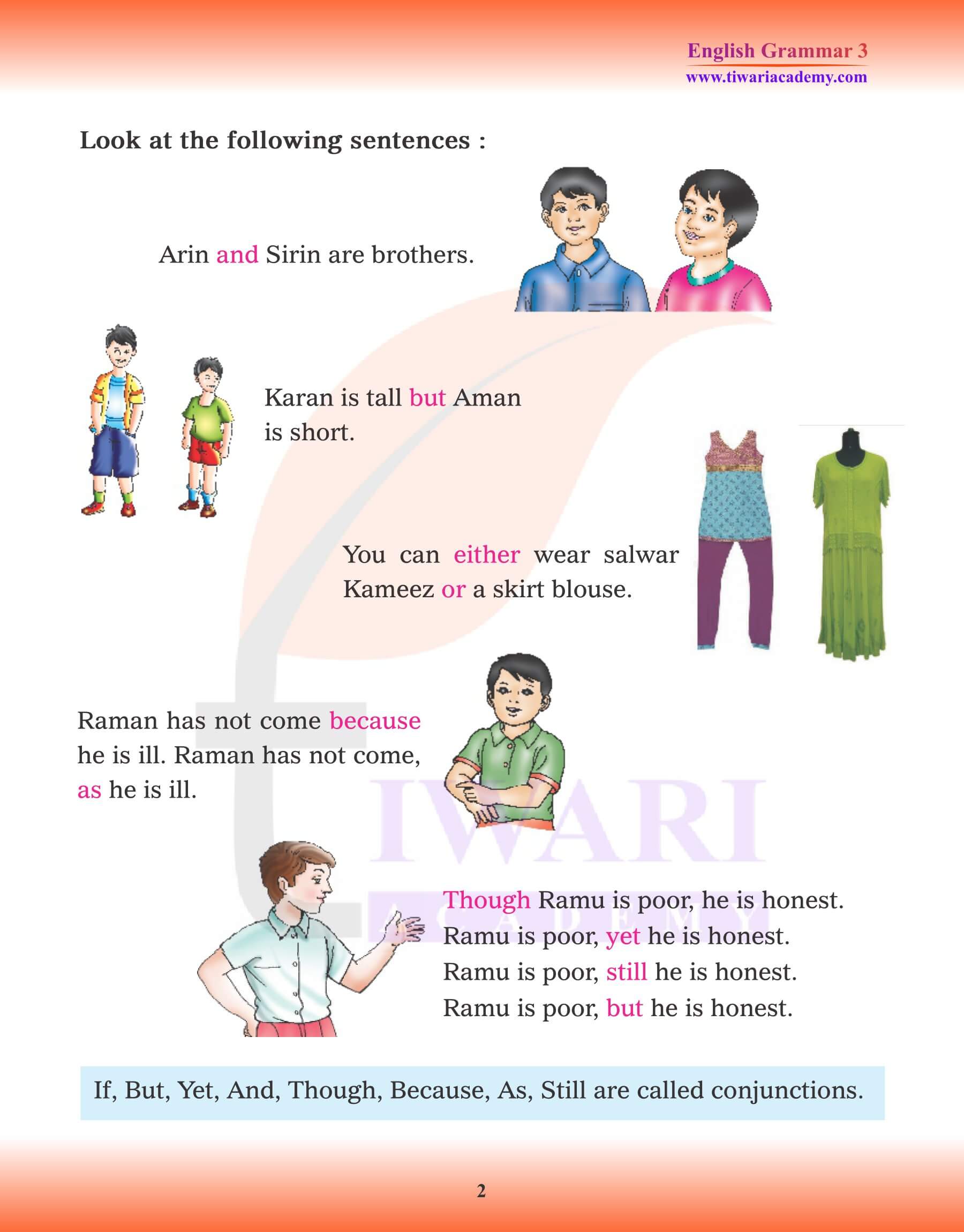 Class 3 English Grammar Conjunction