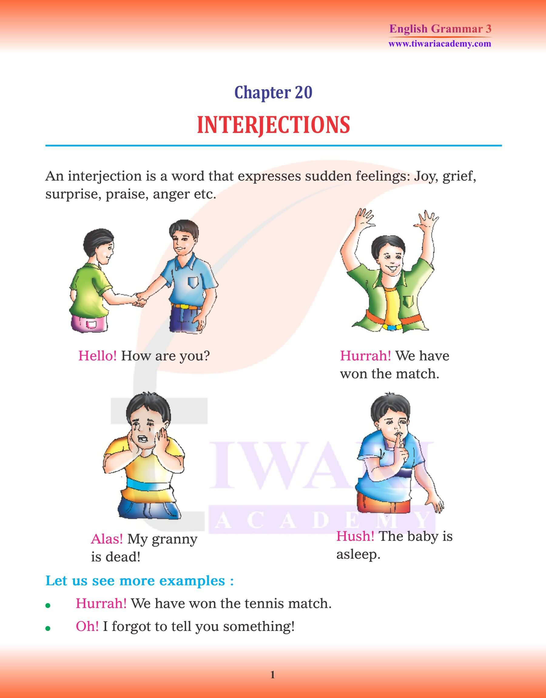 Class 3 English Grammar Interjections