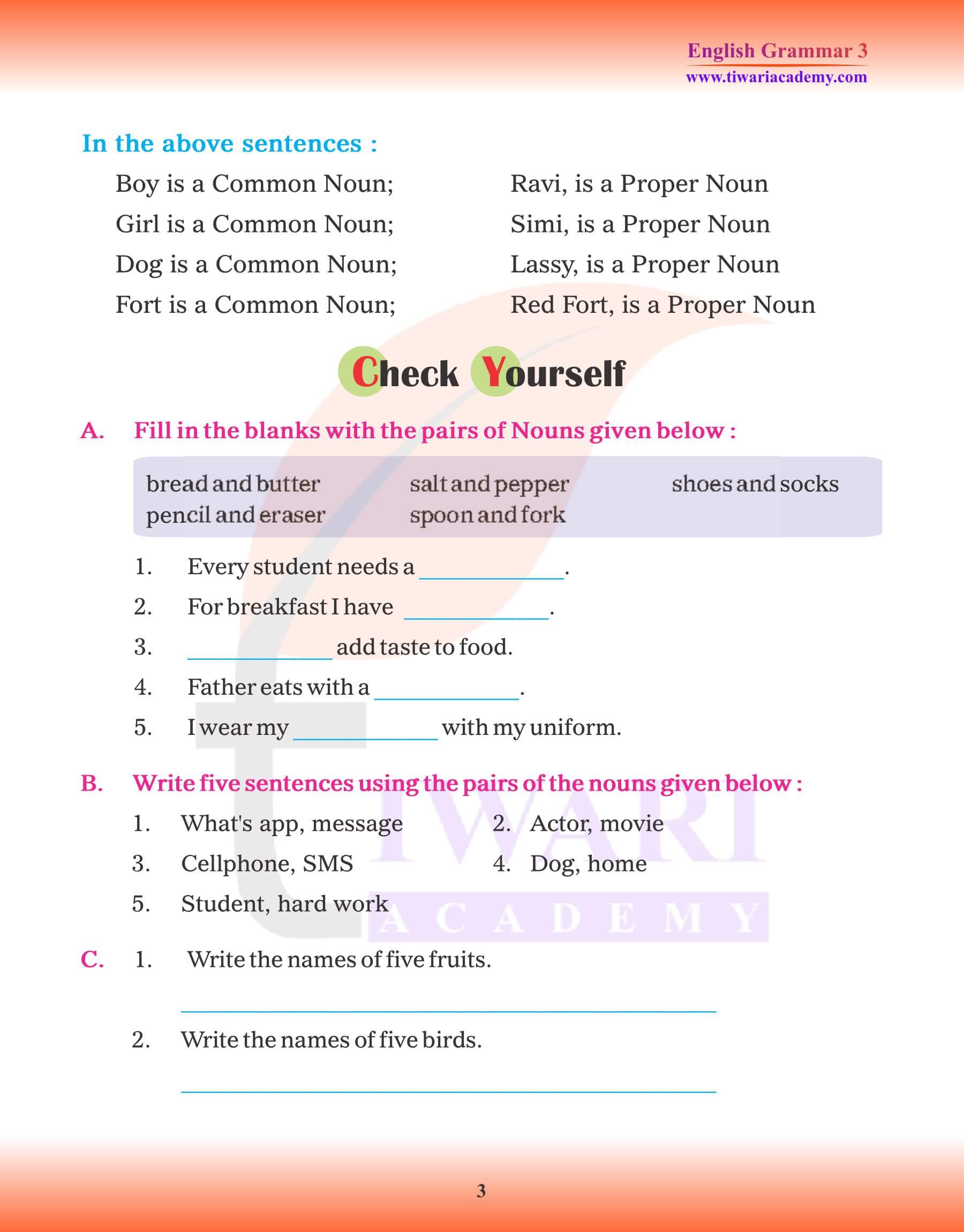 Class 3 English Grammar Noun