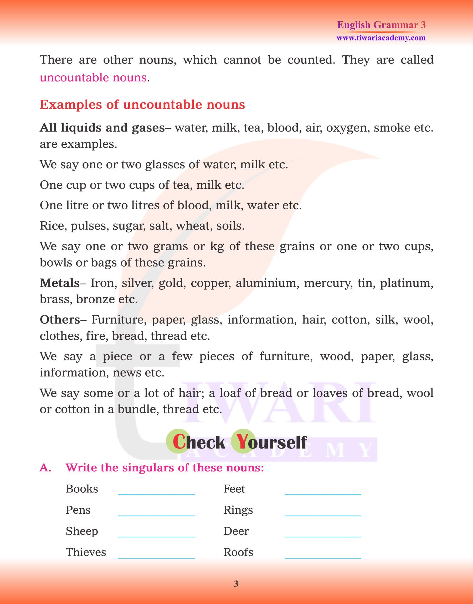 Class 3 English Grammar Chapter 7