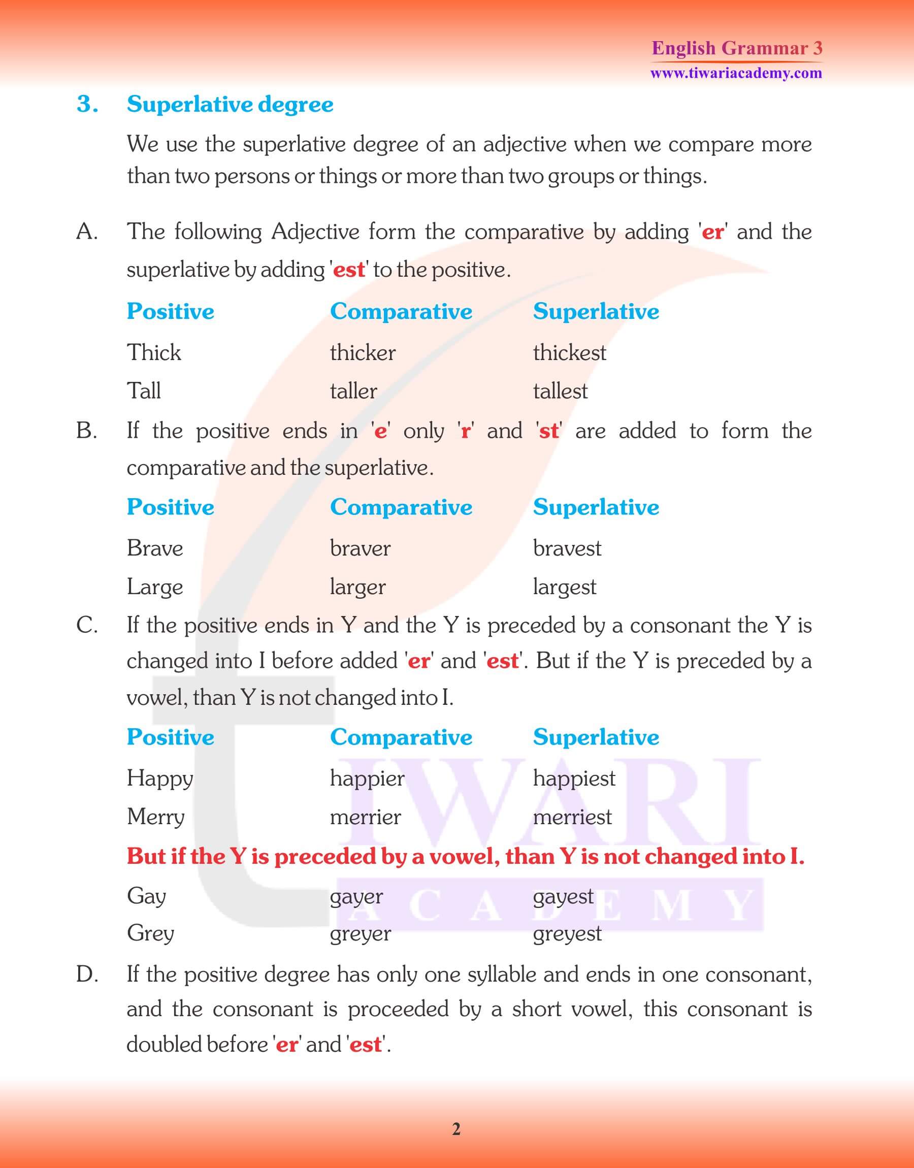 English Grammar for Grade 3 Comparision