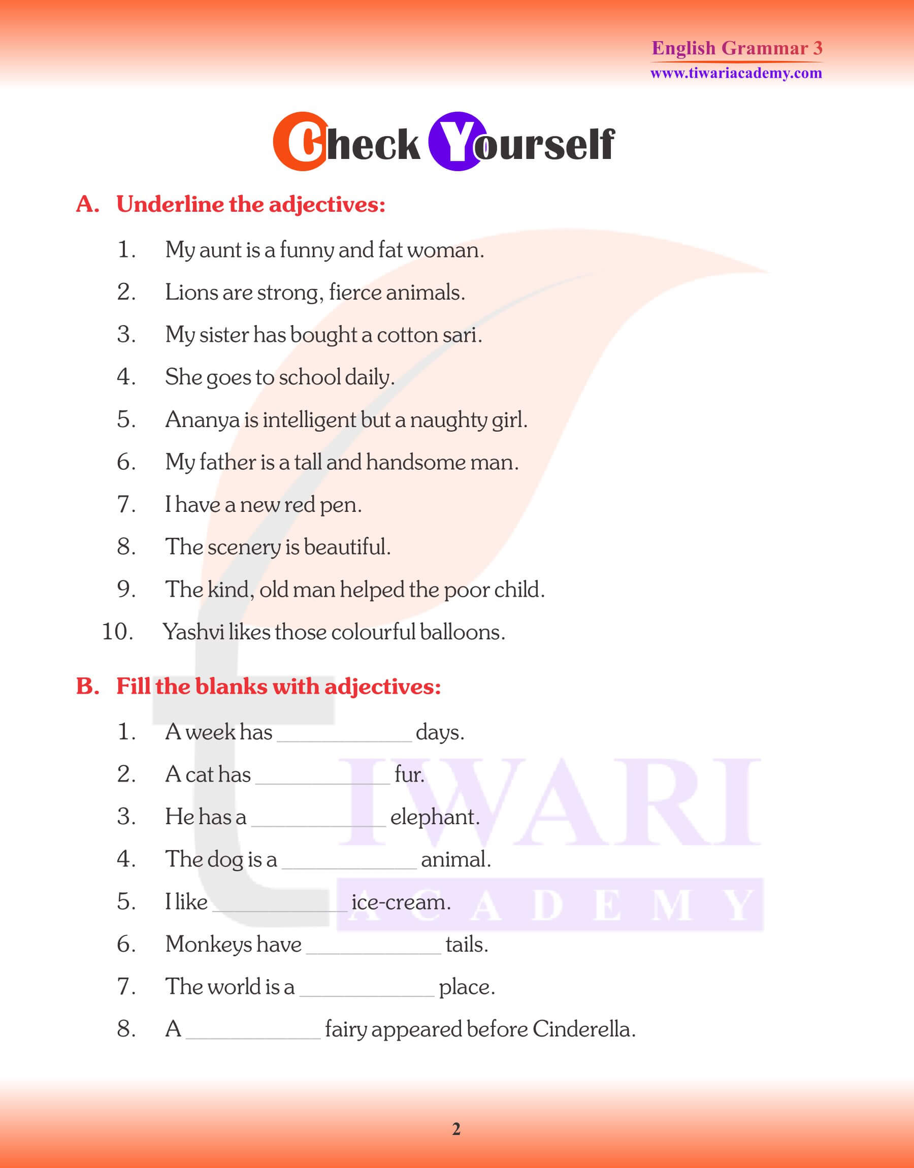 English Grammar for Grade 3 Adjective