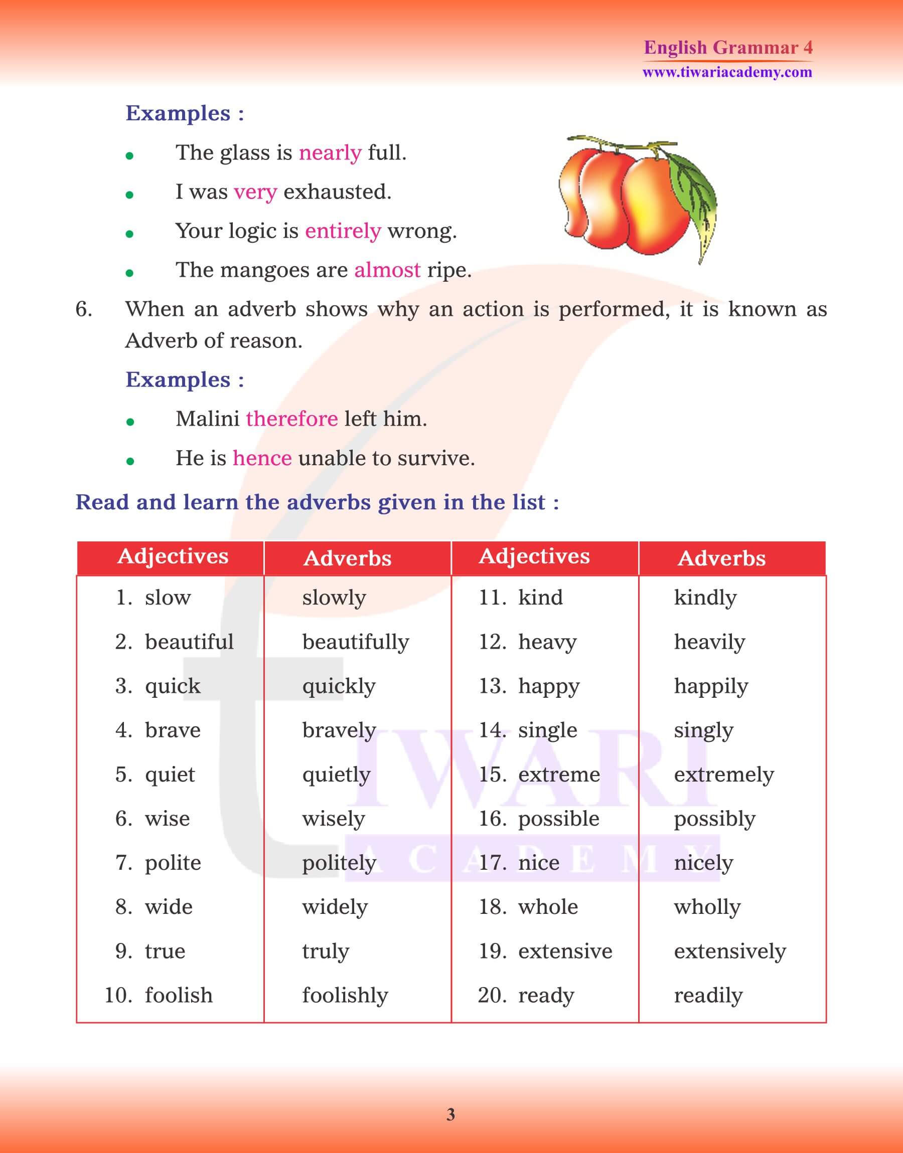 Class 4 English Grammar Chapter 12 Kinds of Adverb