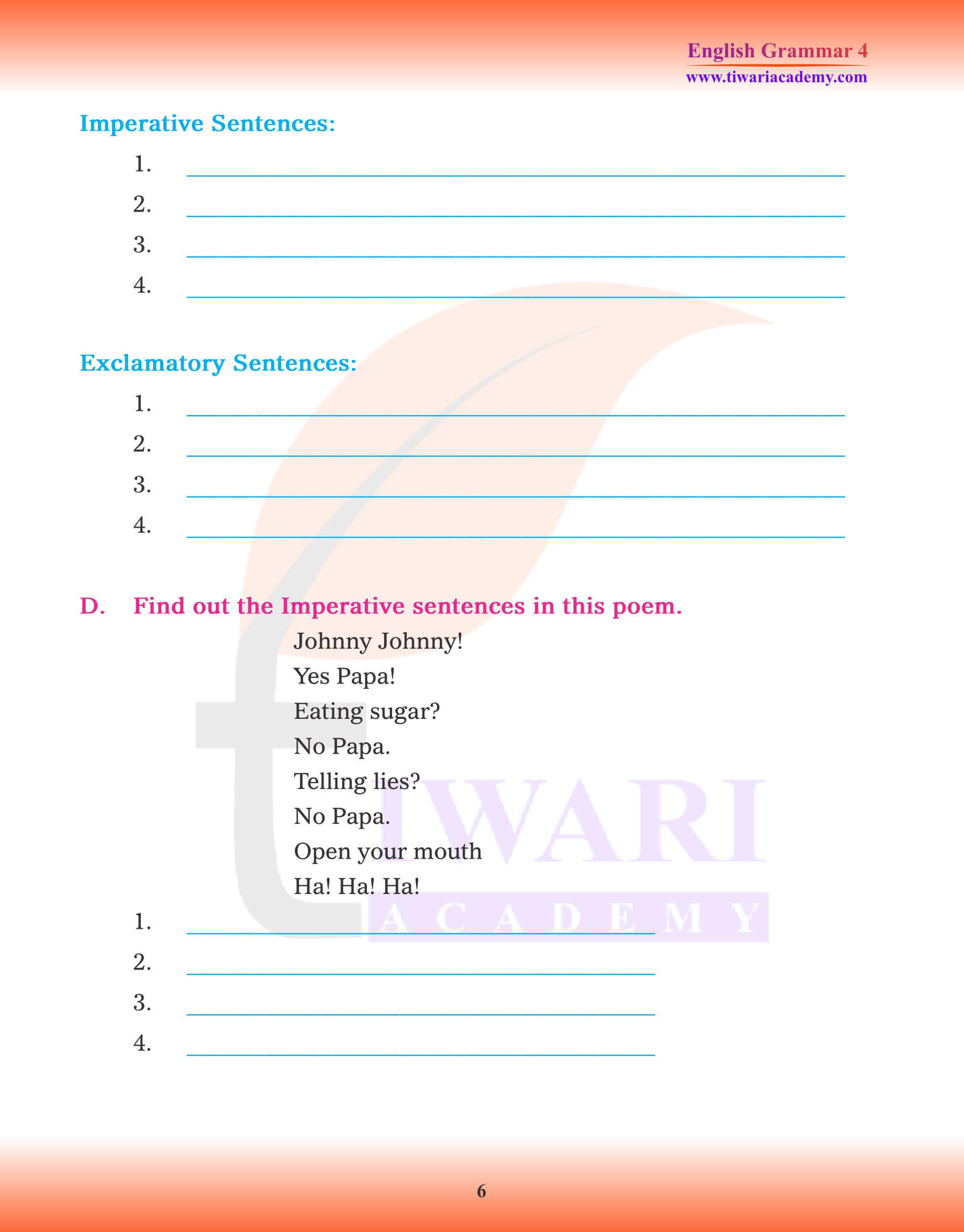 Class 4 English Grammar Chapter 3