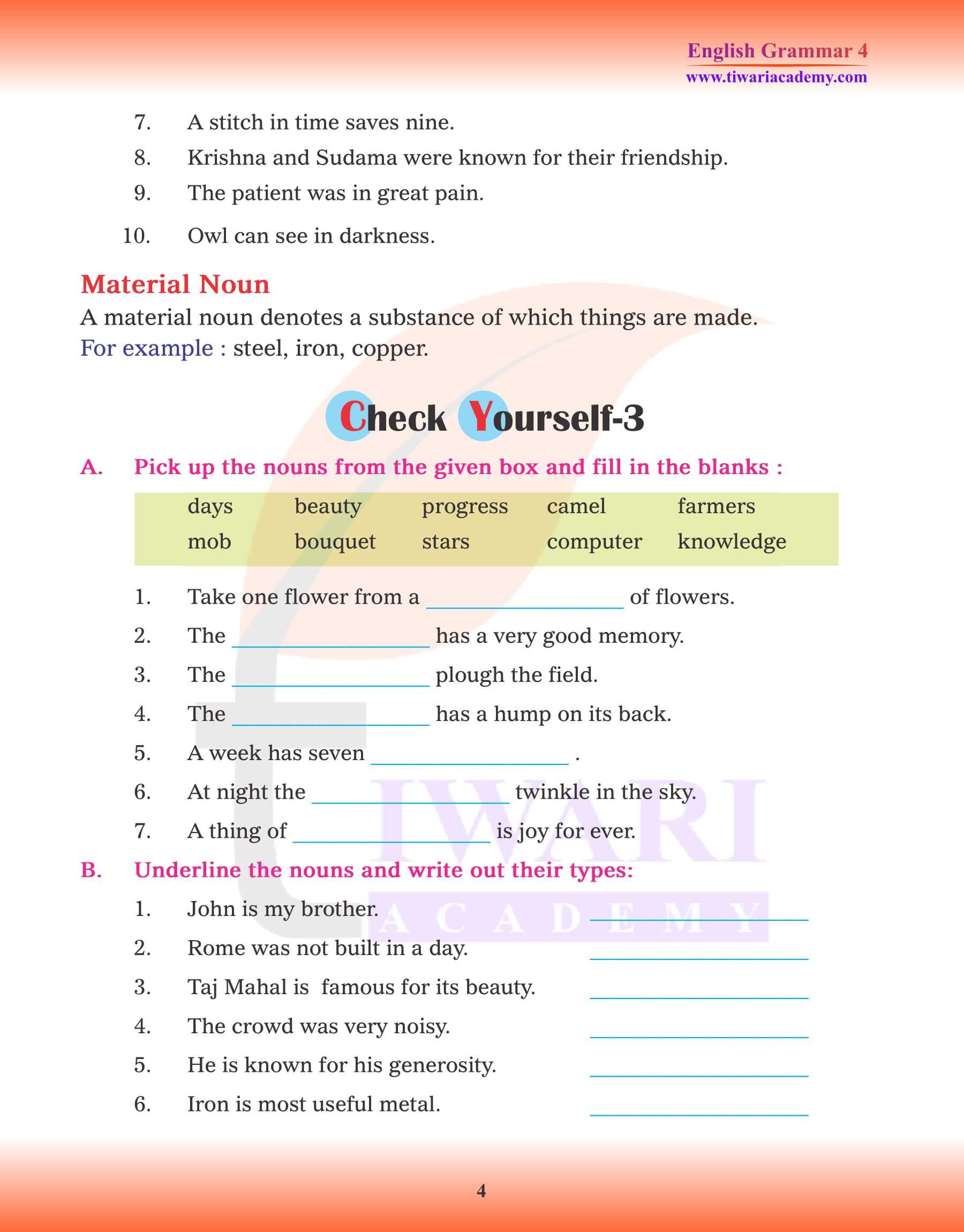 Class 4 English Grammar Chapter 5 Noun and its Kinds