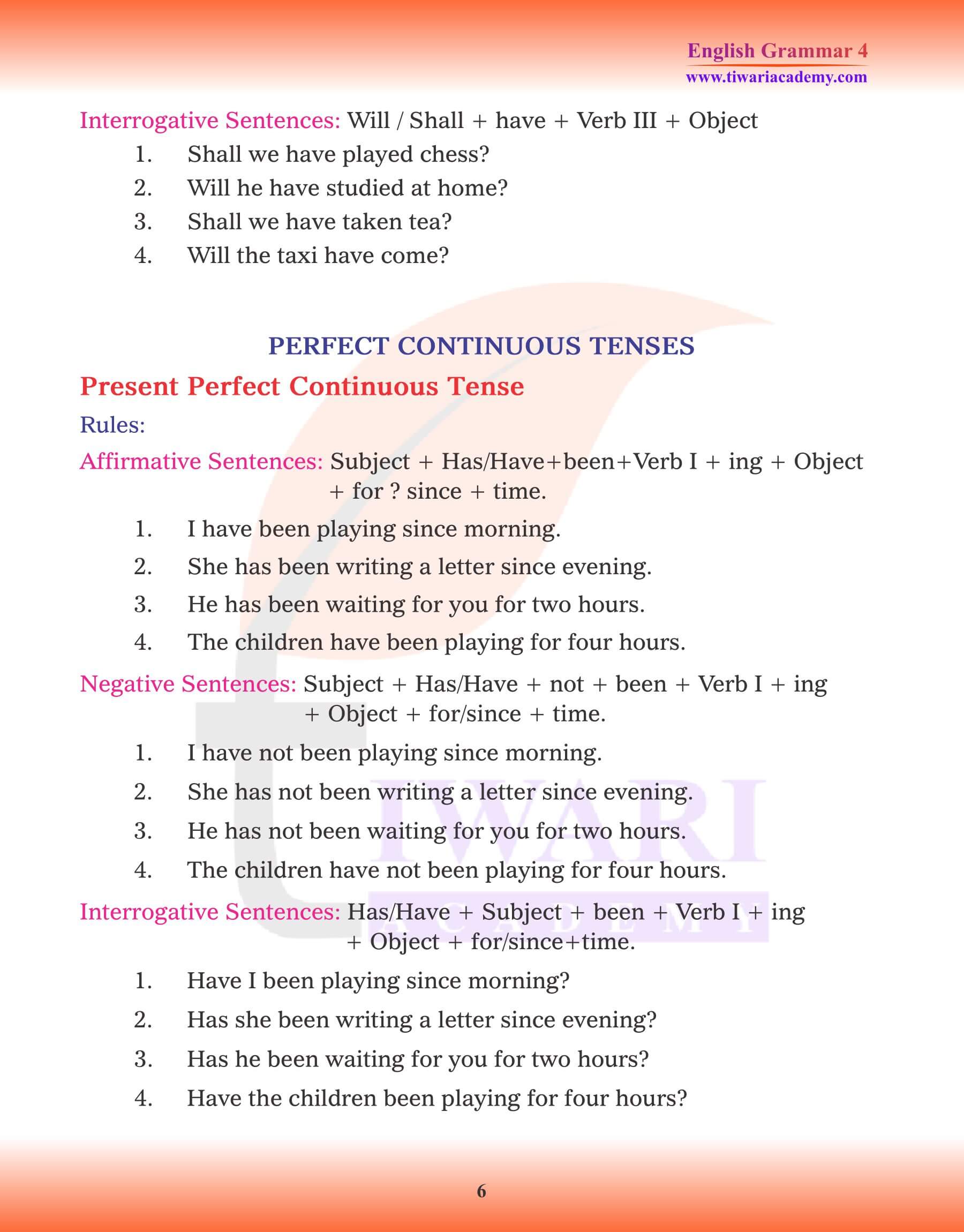 Class 4 English Grammar Tense