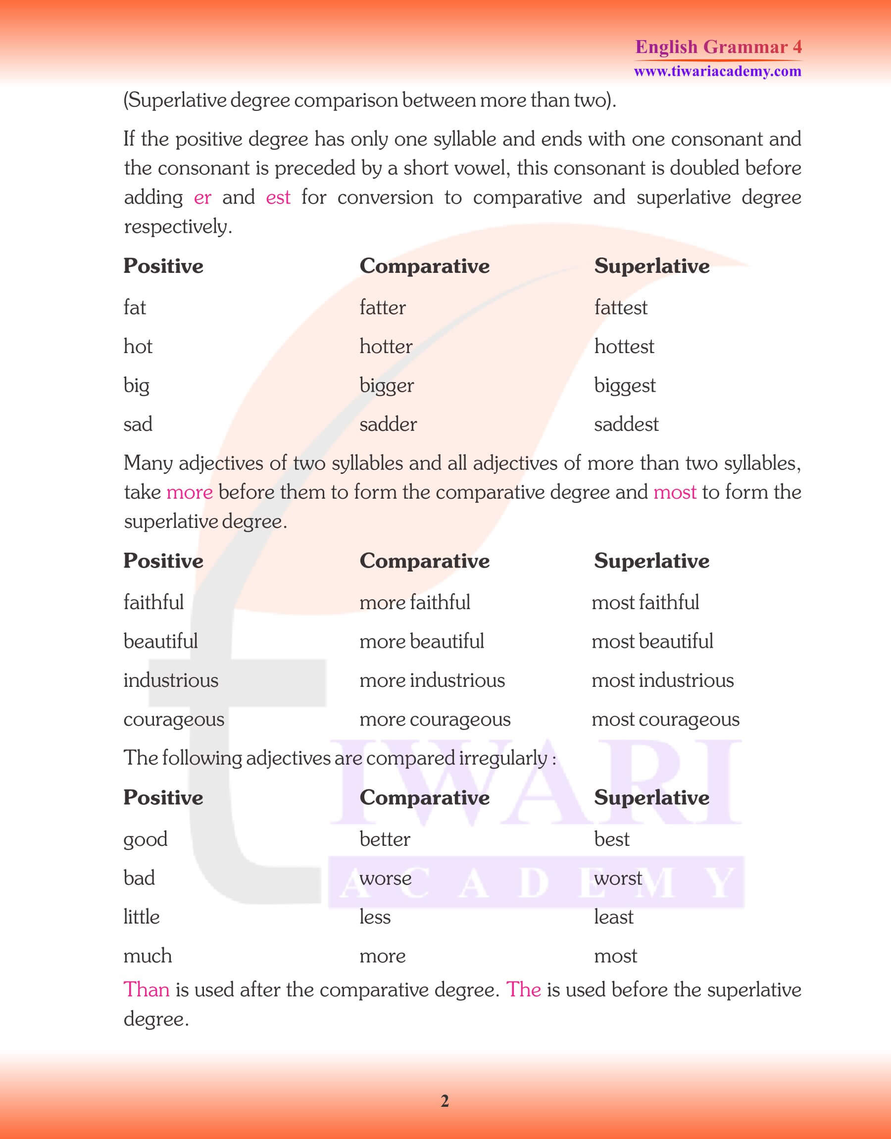 Class 4 English Grammar Adjective Exercises