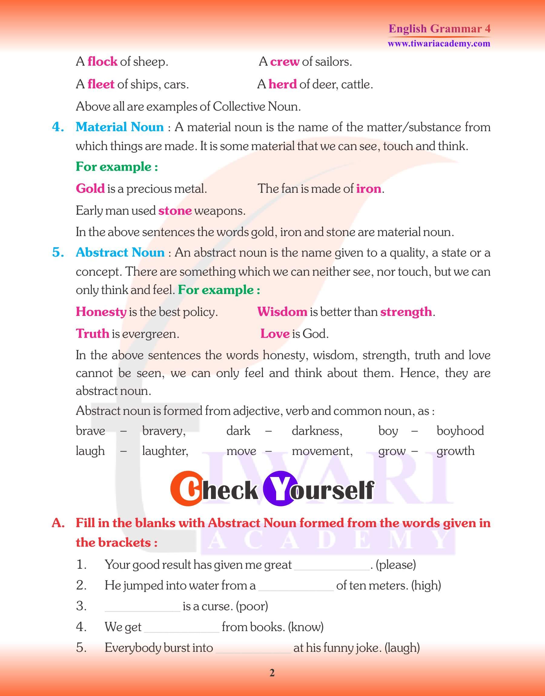 Class 4 Grammar Noun and its Kinds