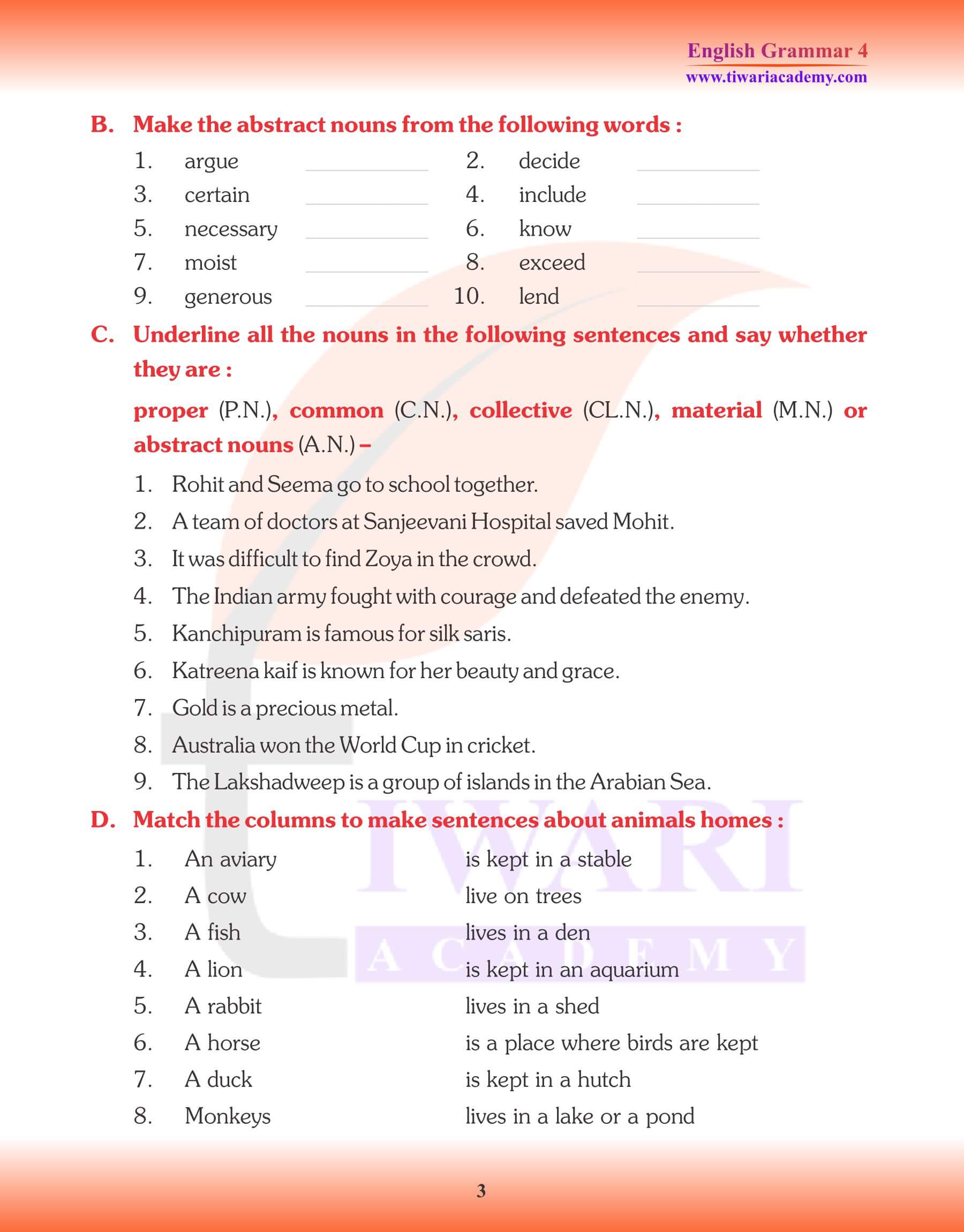 4th English Grammar Noun and its Kinds