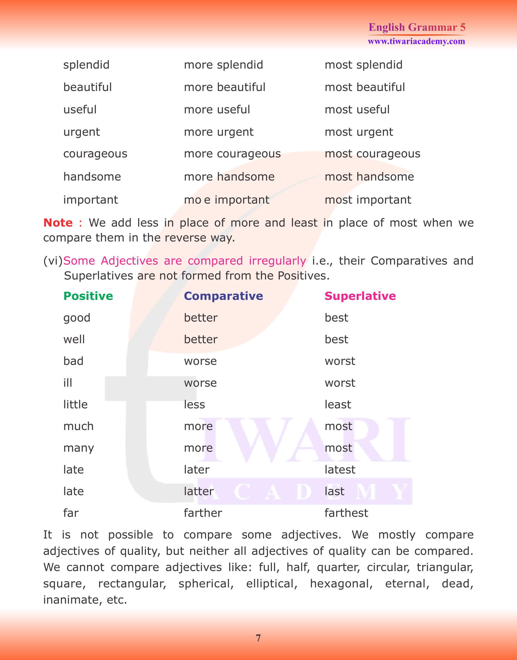 Class 5 Grammar Adjective