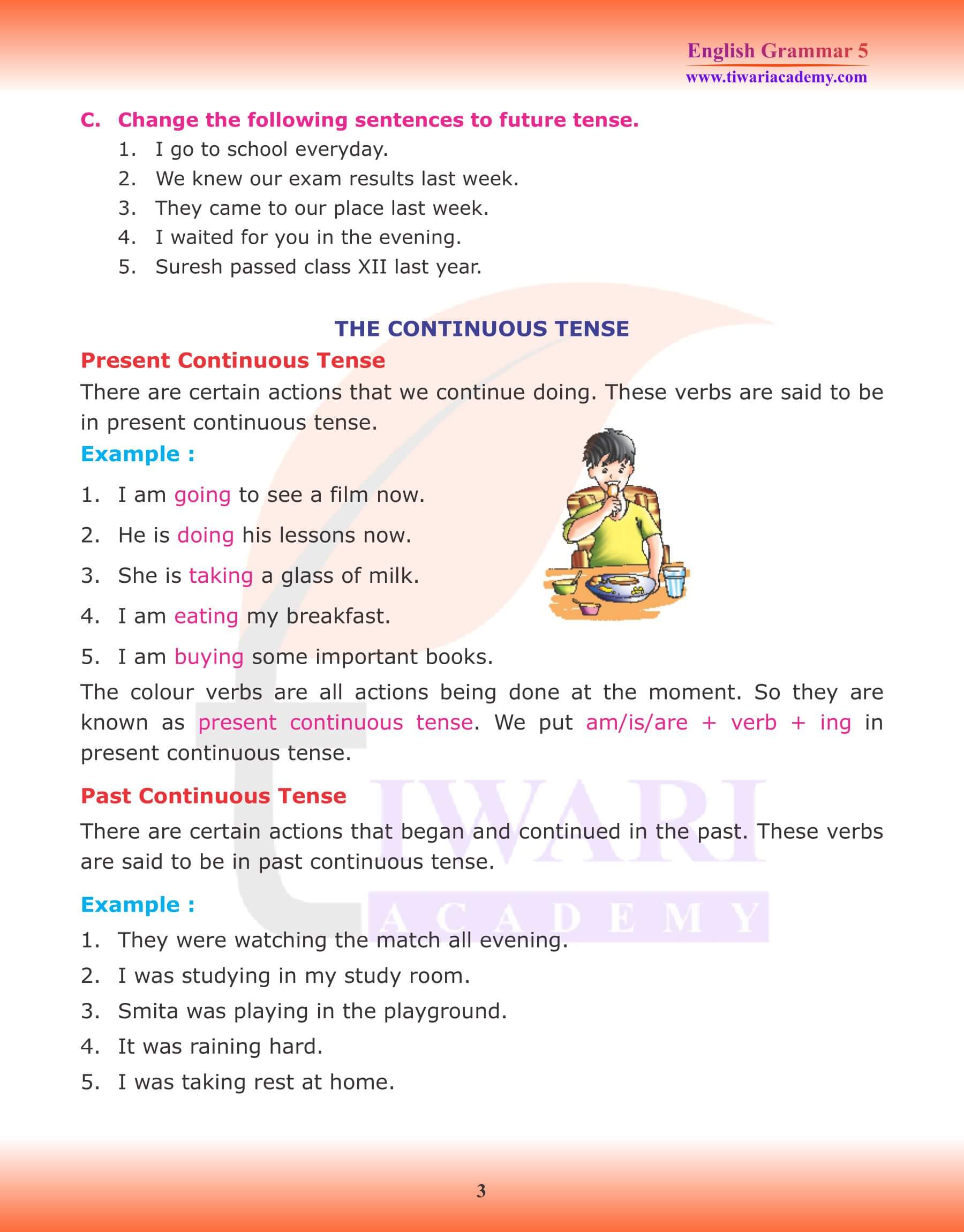 Class 5 English Grammar Chapter 6 Verb Tense
