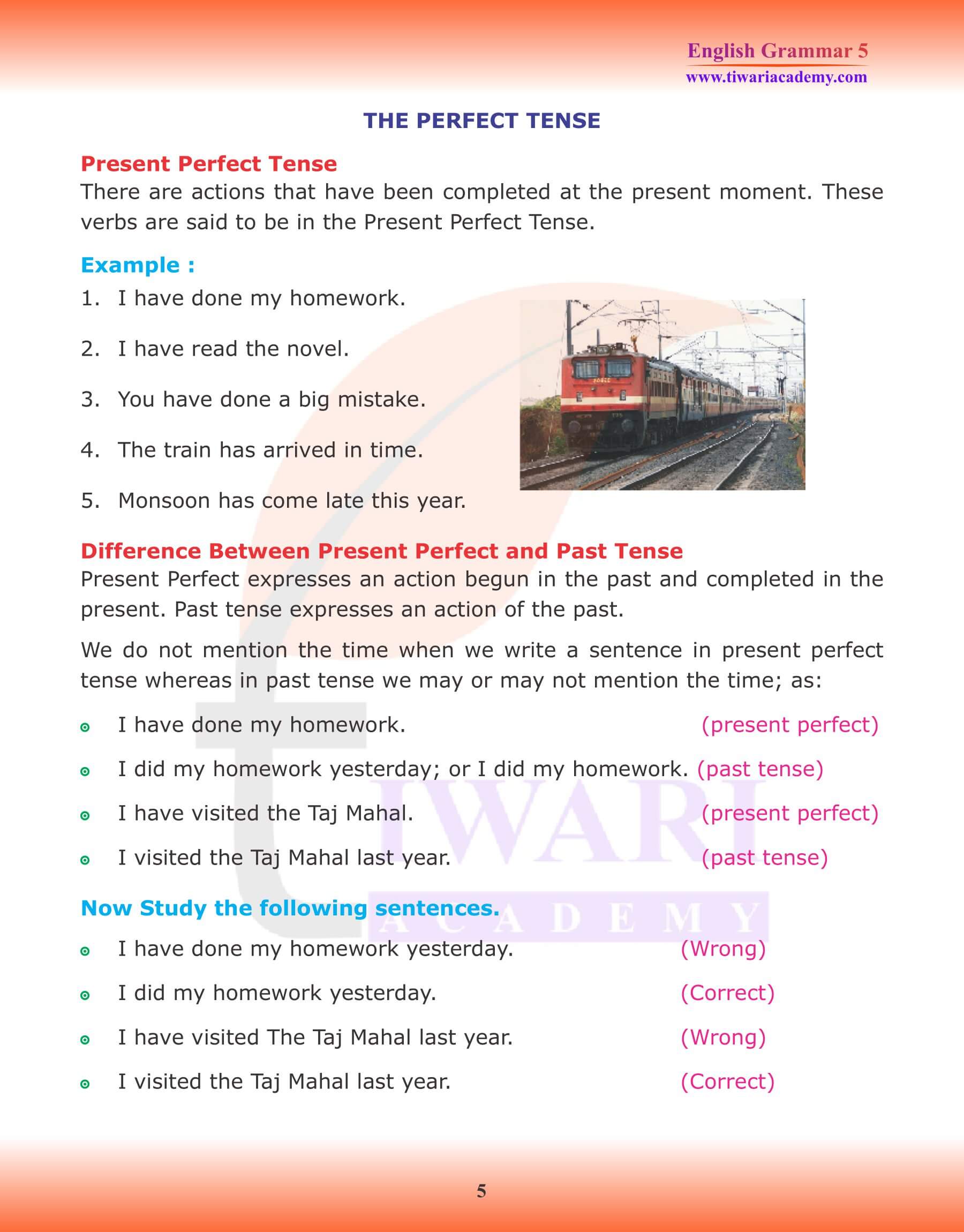 Class 5 English Grammar Verb and Tense