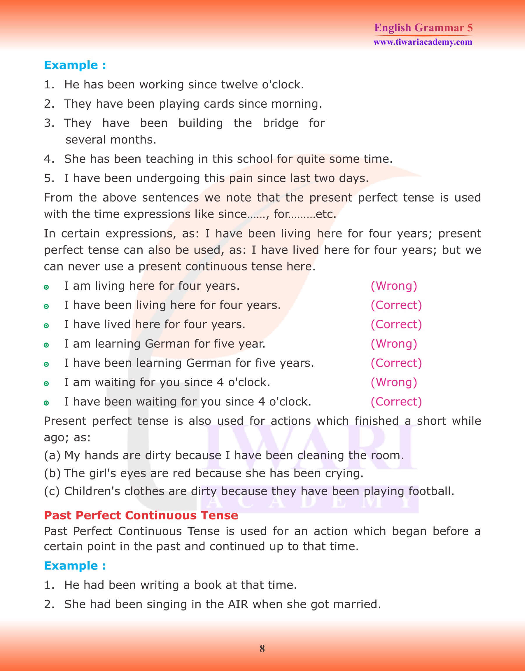 Class 5 English Grammar Tense