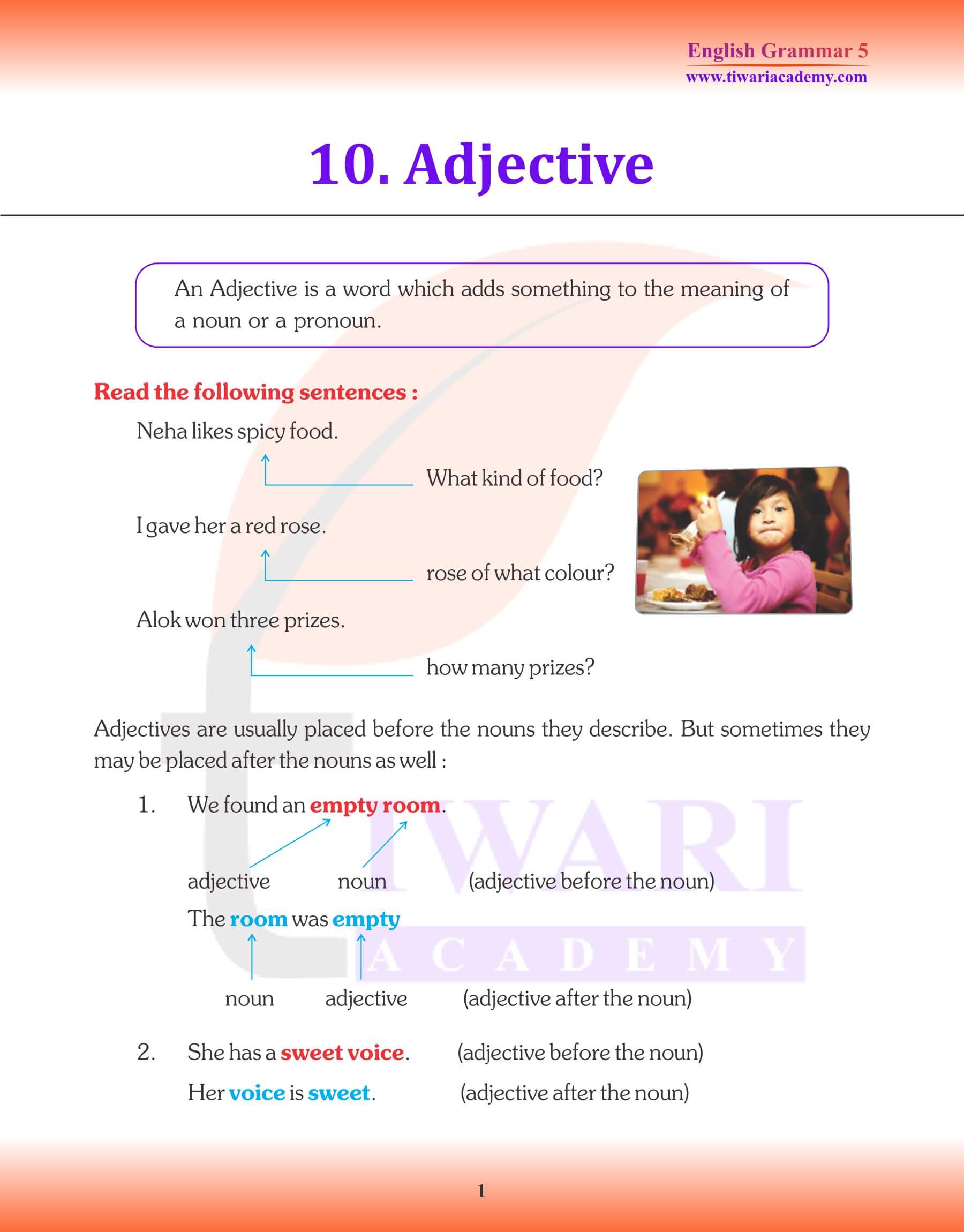 Class 5 English Grammar Adjective