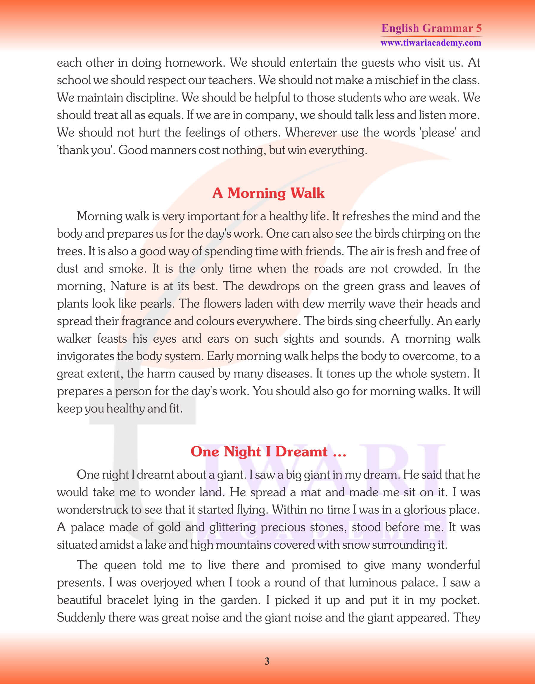 Class 5 English Grammar Paragraph