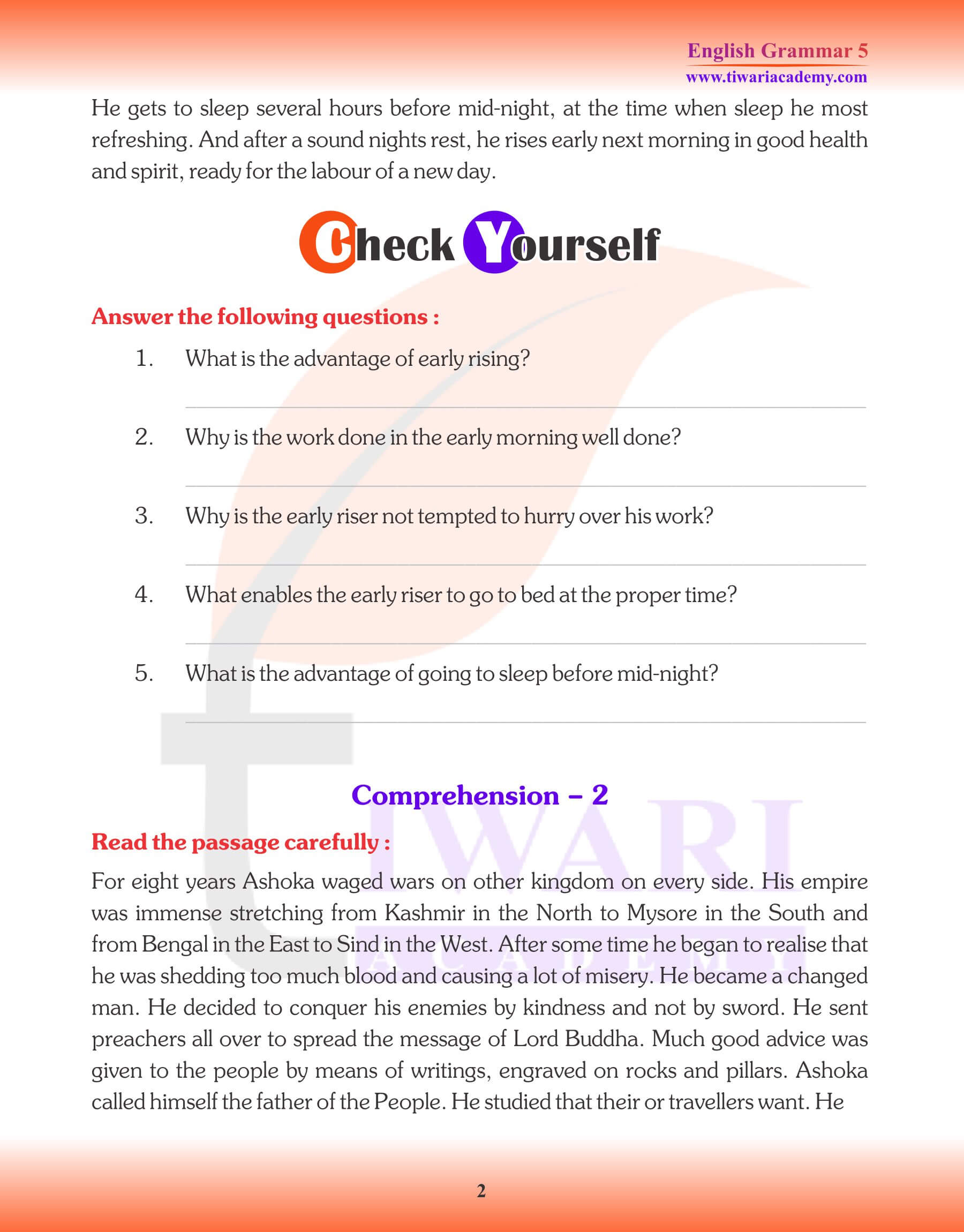 Class 5 Grammar Comprehension Passages