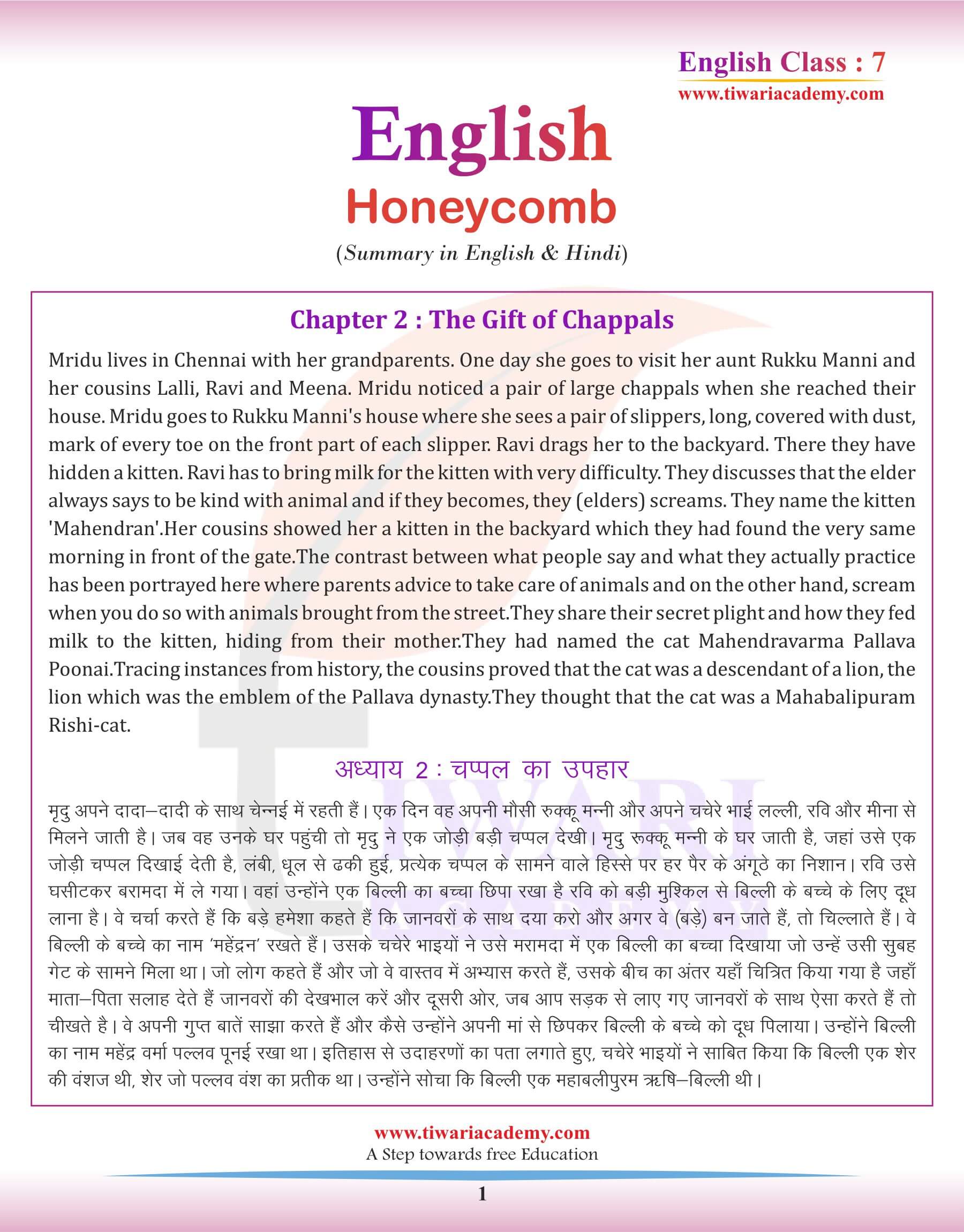 Class 7 English Chapter 2 Summary in Hindi English