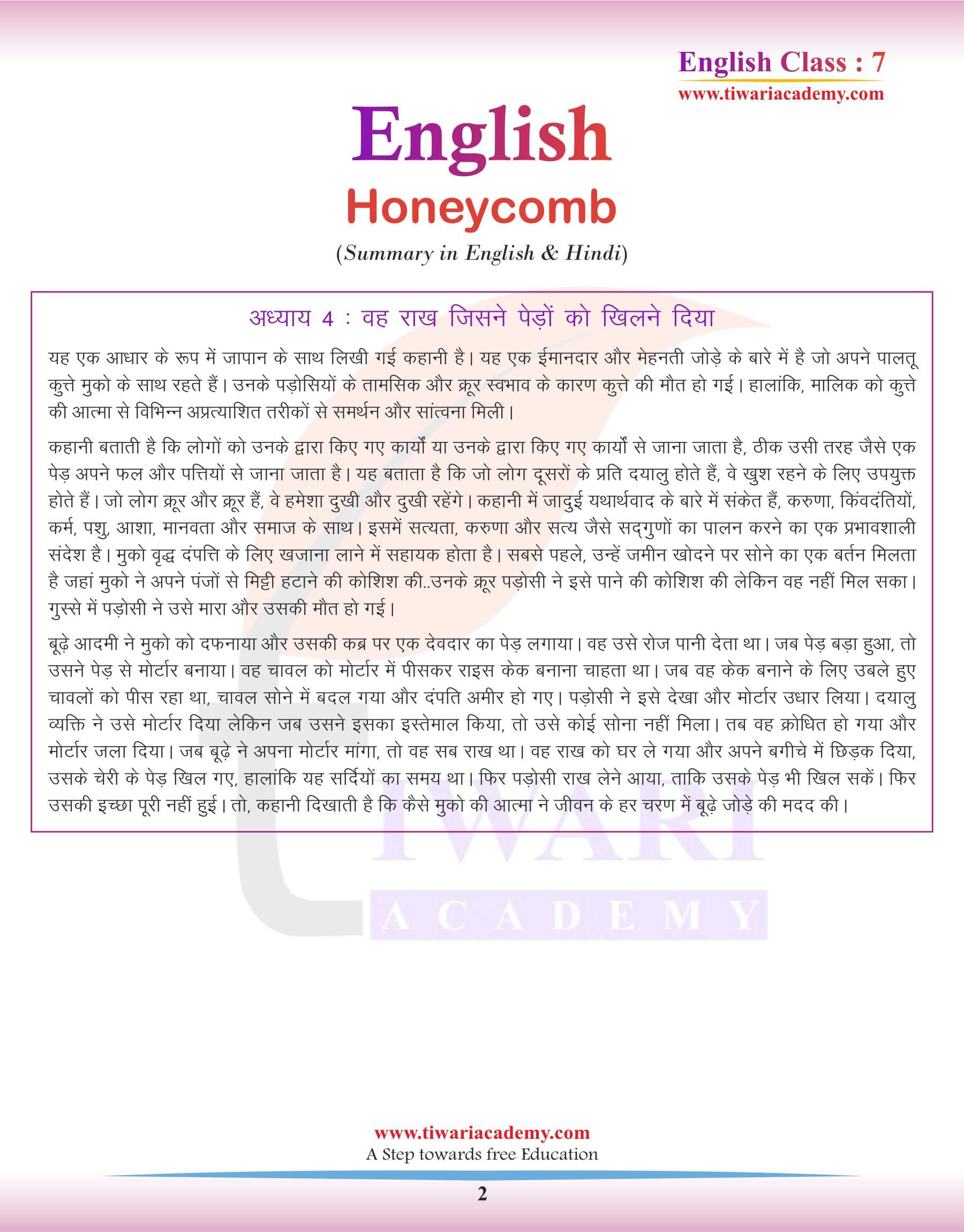 Class 7 English Chapter 4 Summary in Hindi