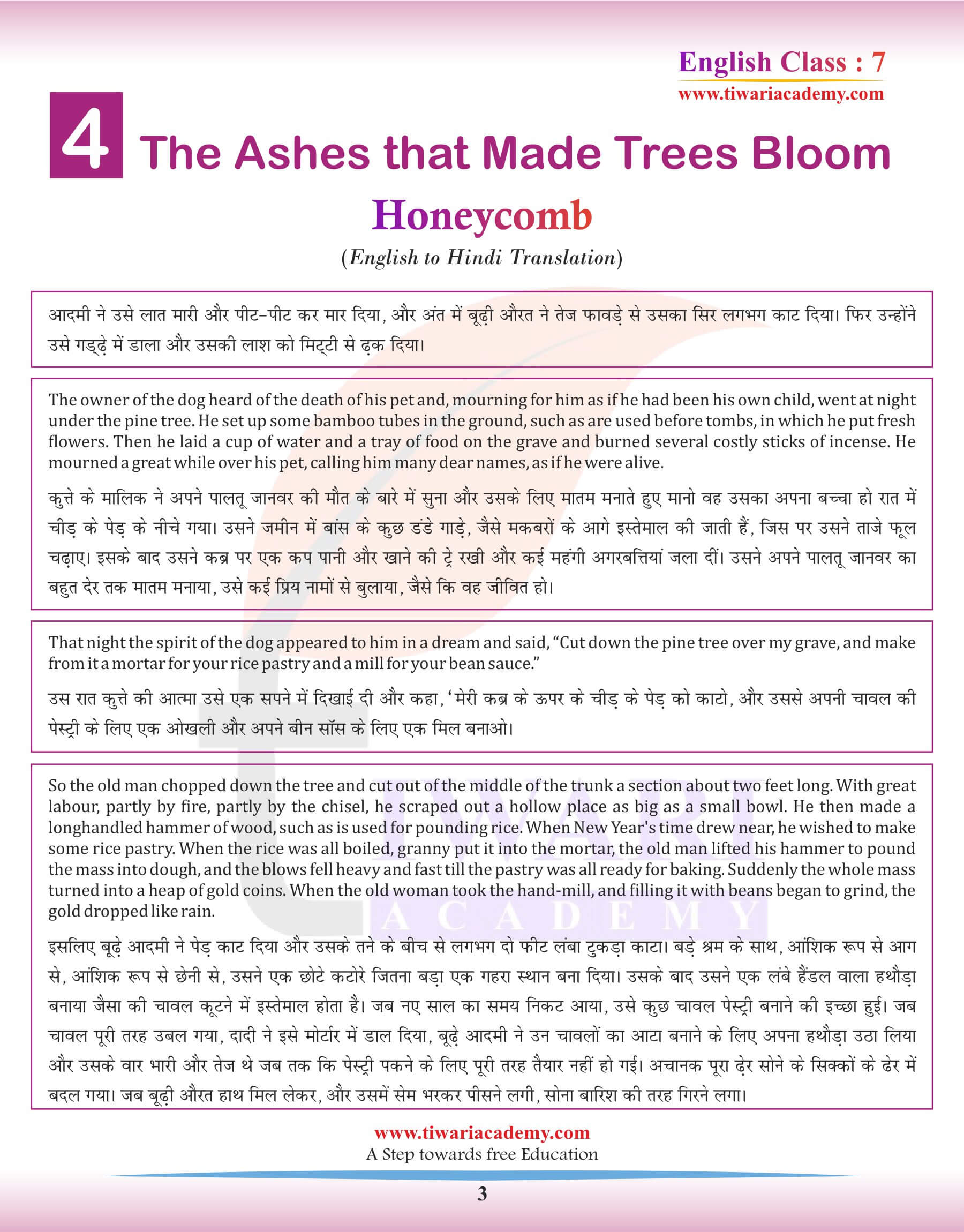 Class 7 English Chapter 4 Hindi Version