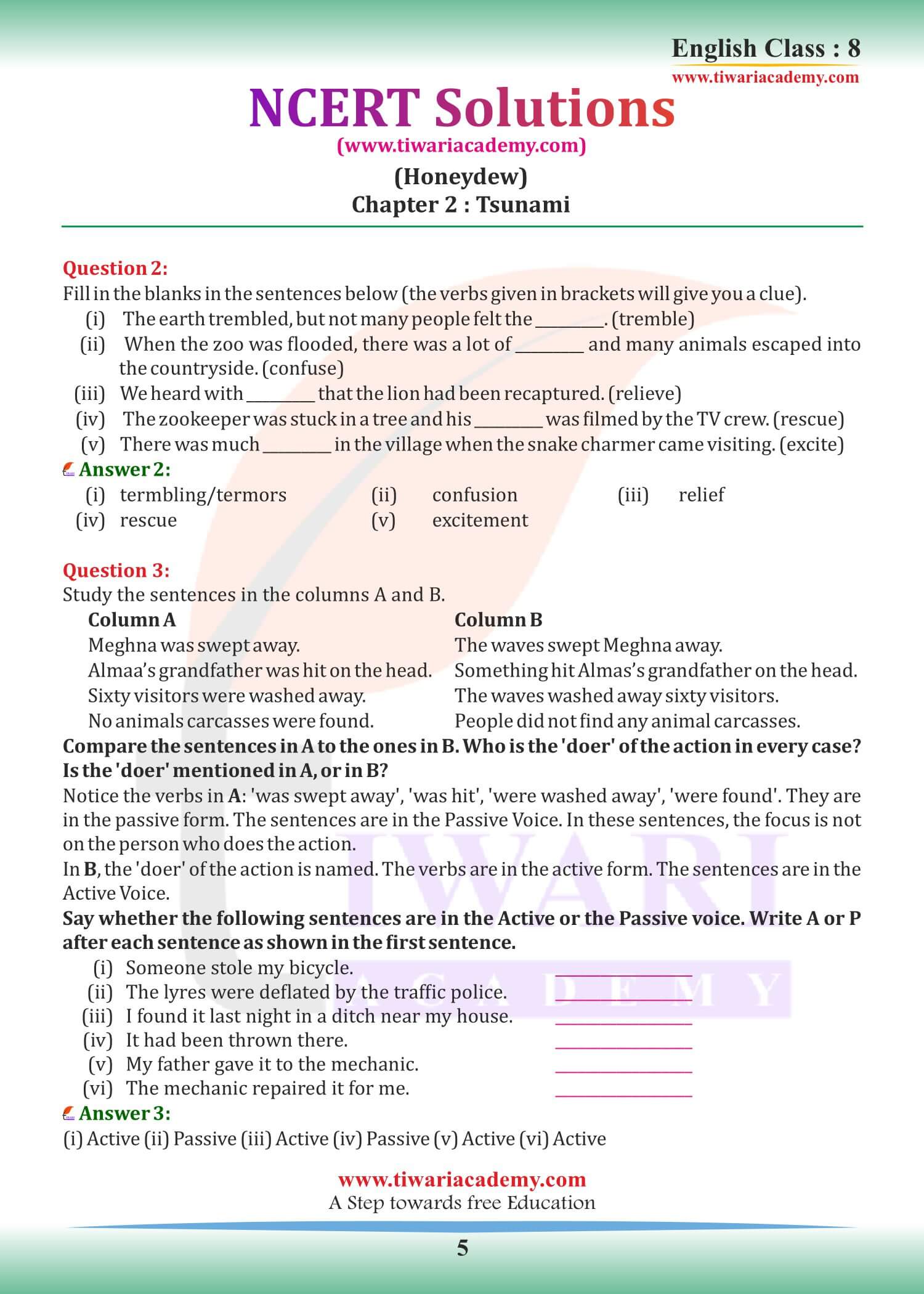 Class 8 English Honeydew Chapter 2