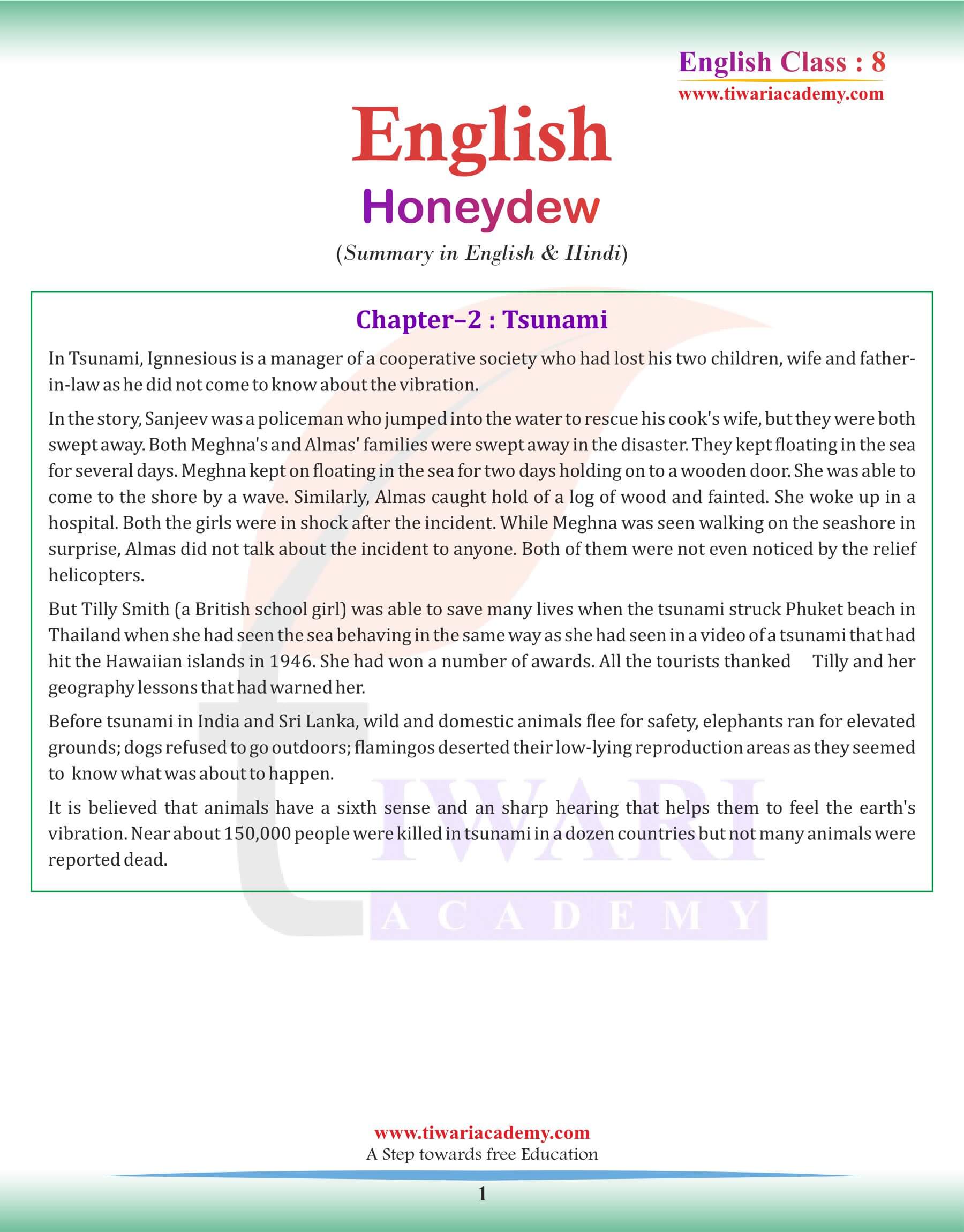 Class 8 English Chapter 2 Summary in English