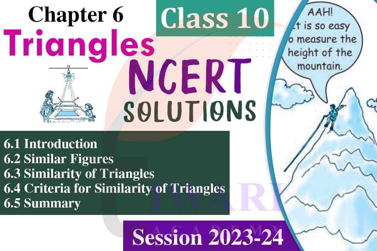 NCERT Solution for Class 10 Maths Chapter 6 Triangles