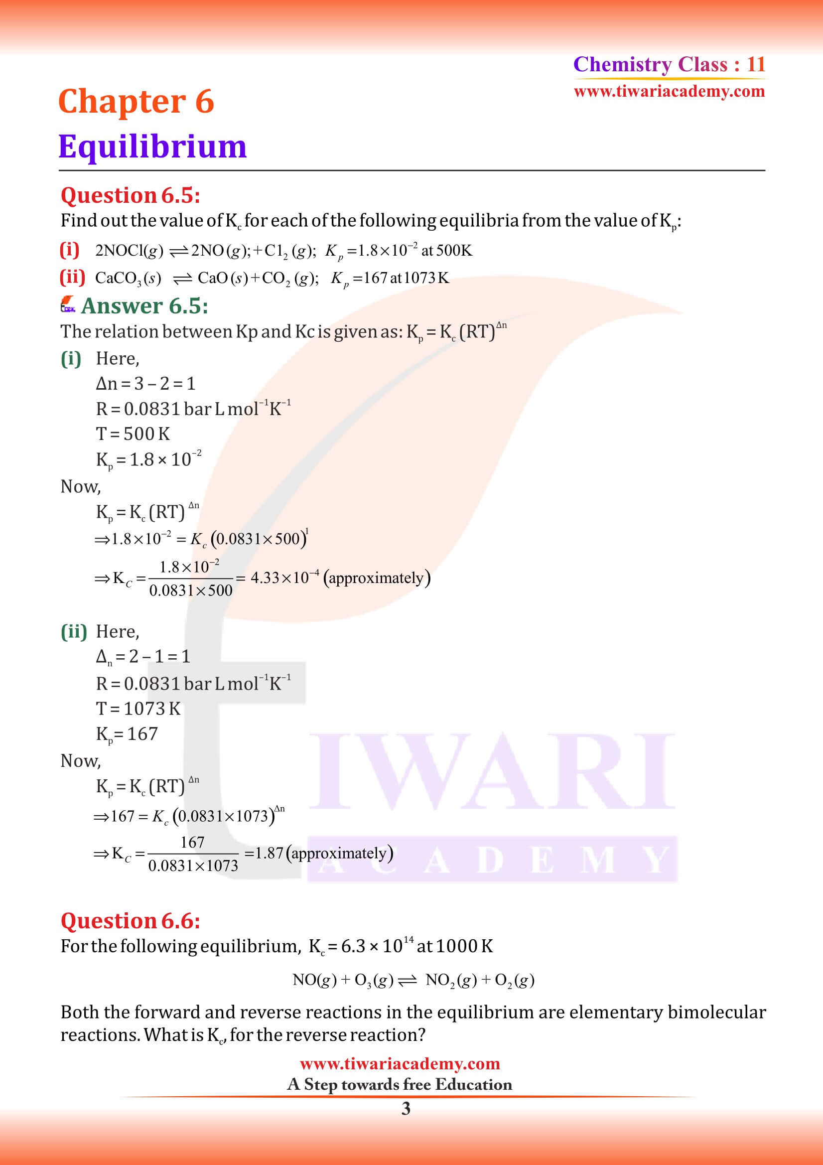 NCERT Solutions for Class 11 Chemistry Chapter 6 in Hindi