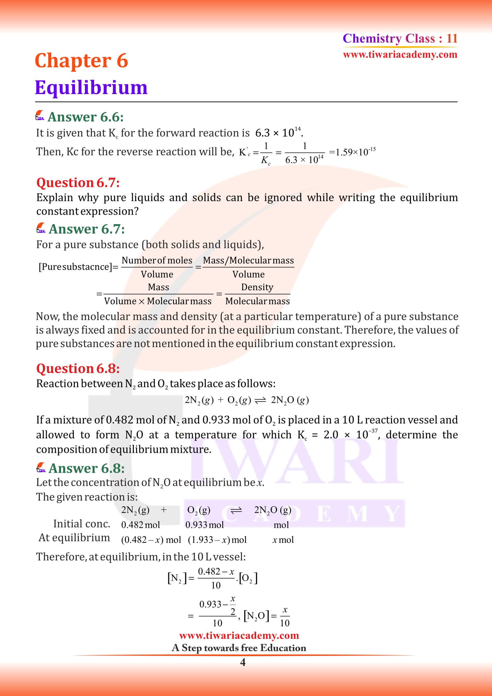 NCERT Solutions for Class 11 Chemistry Chapter 6 English Medium