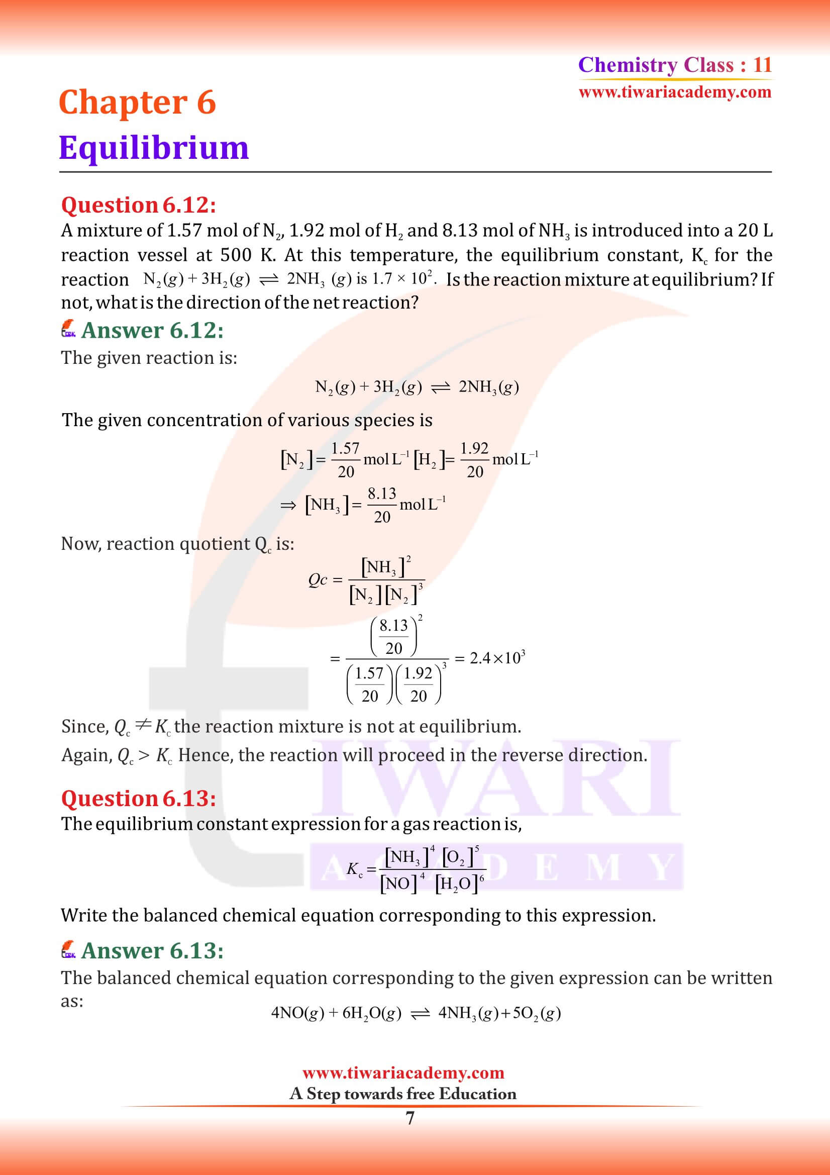 NCERT Solutions for Class 11 Chemistry Chapter 6 for new session