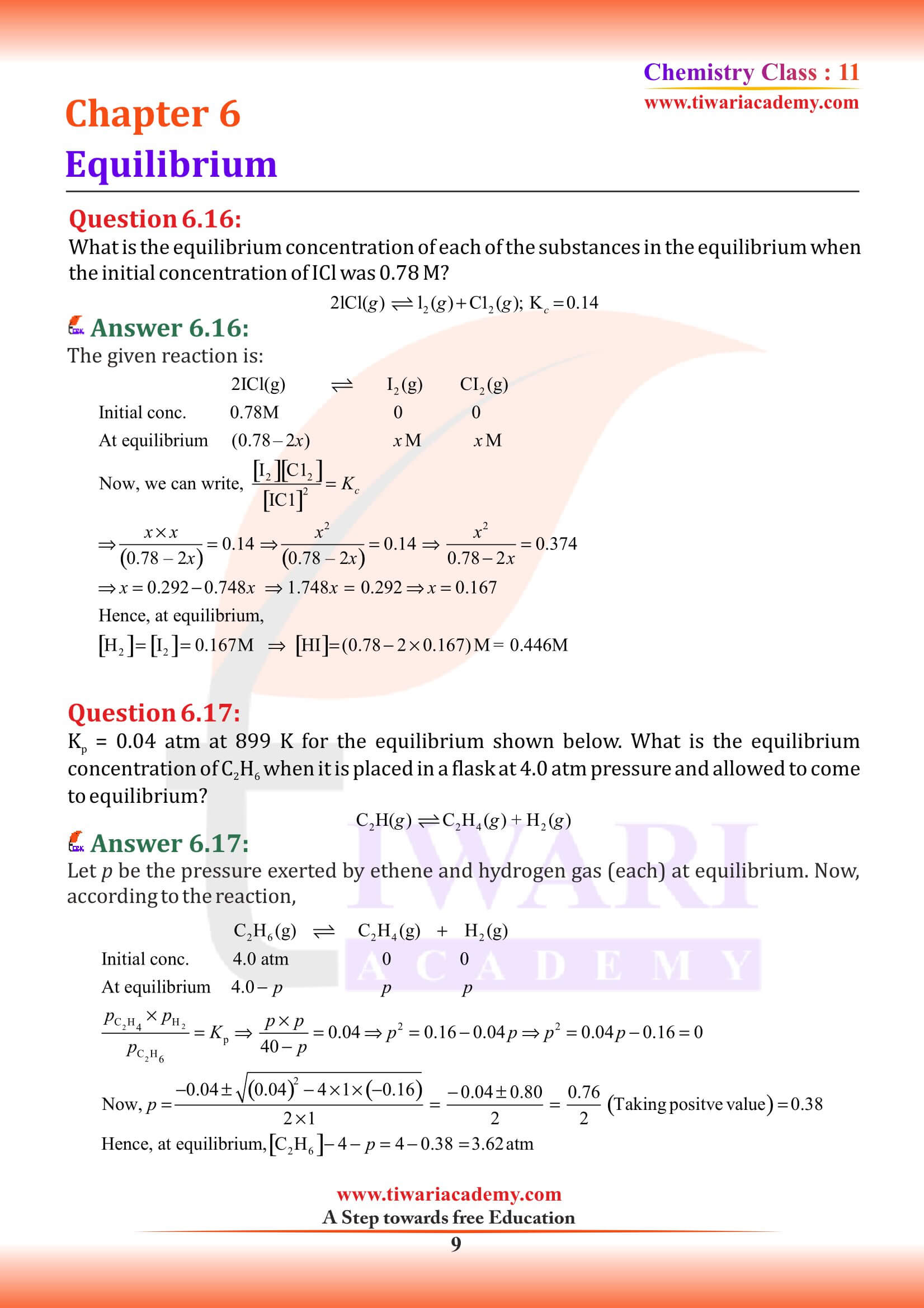 NCERT Solutions for Class 11 Chemistry Chapter 6 Question answers