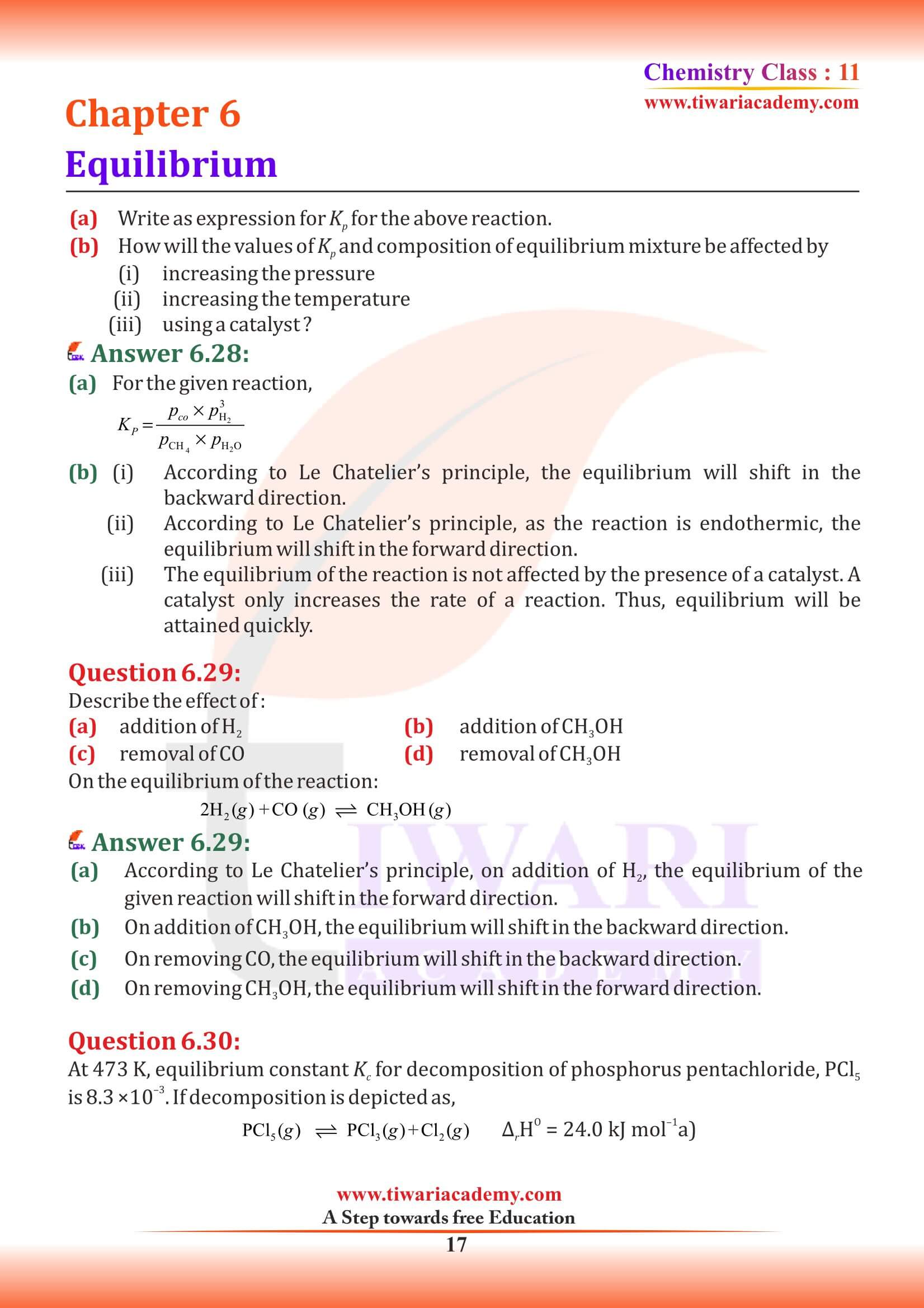 Class 11 Chemistry Chapter 6 Textbook answers
